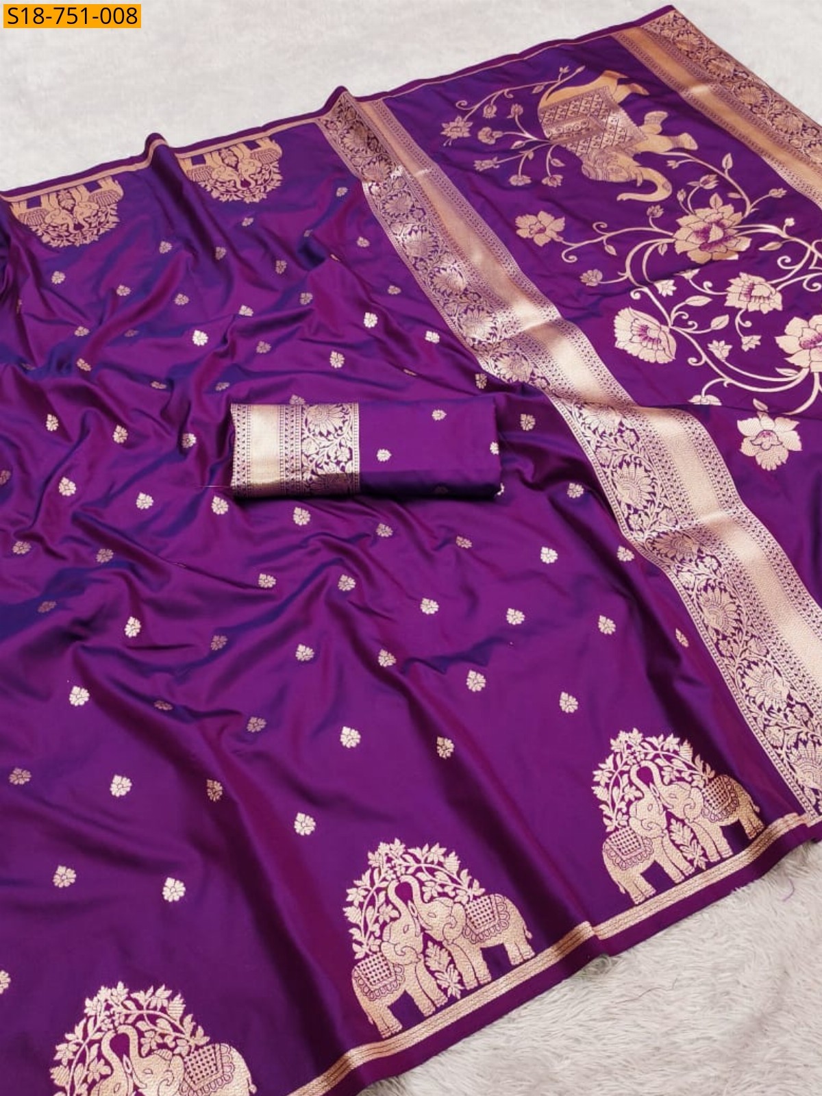 Violet Fancy Banarasi Silk Saree
