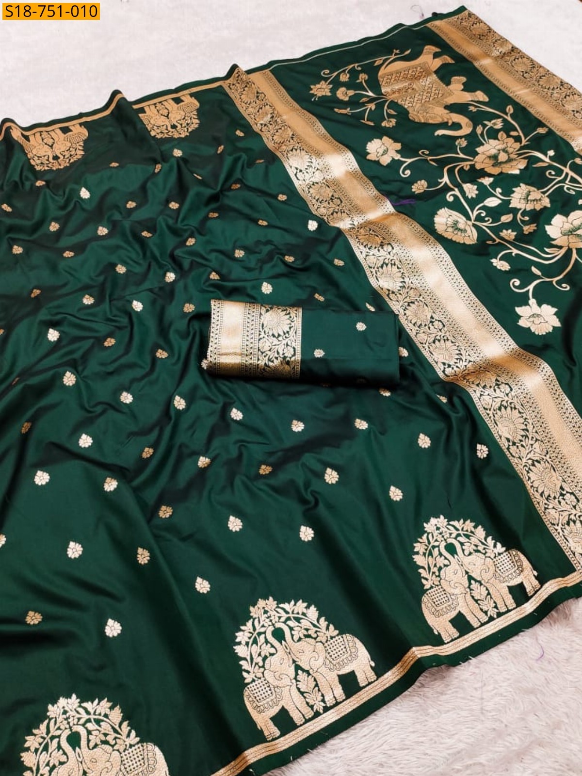 Green Fancy Banarasi Silk Saree
