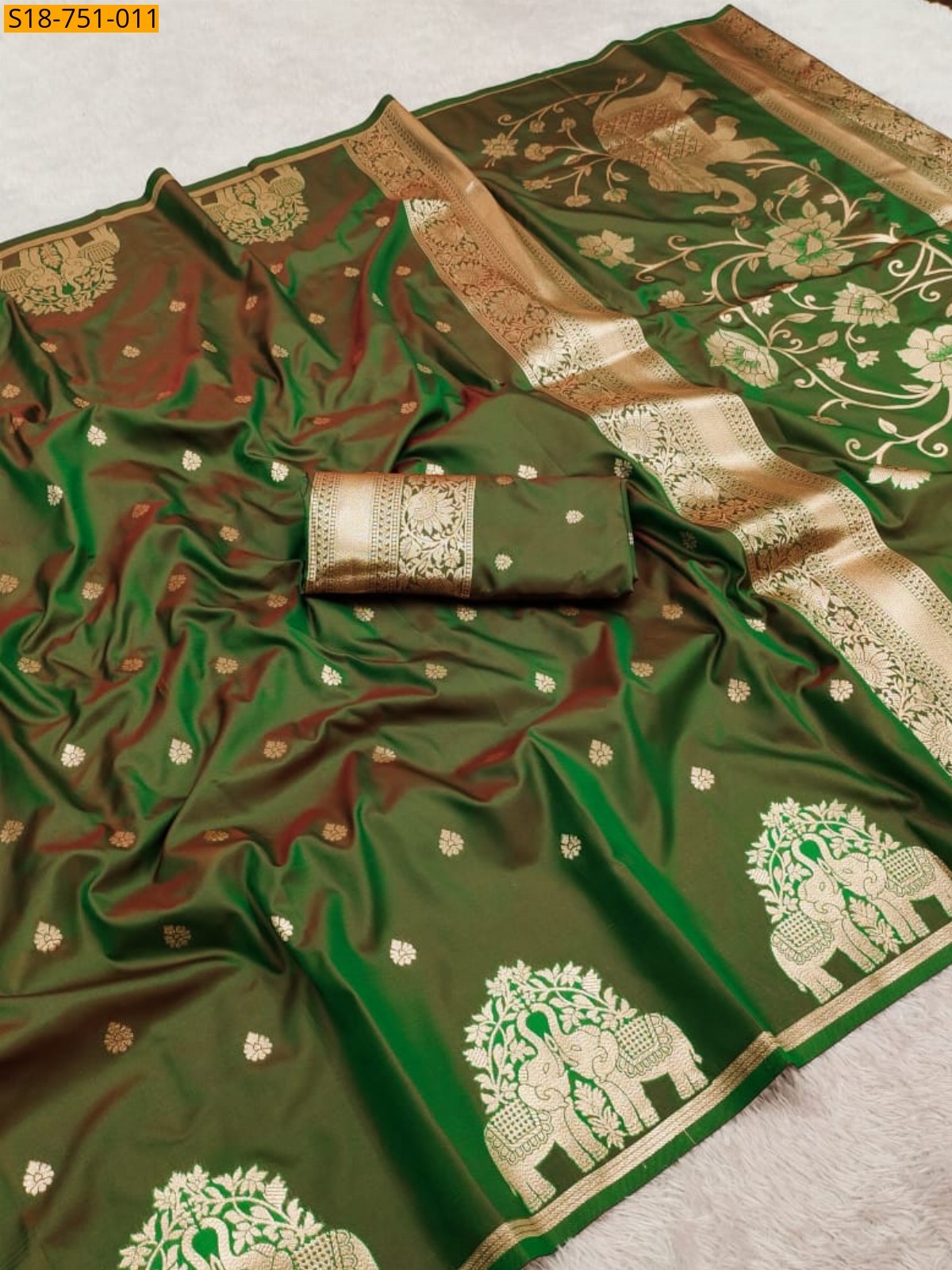 Green Fancy Banarasi Silk Saree