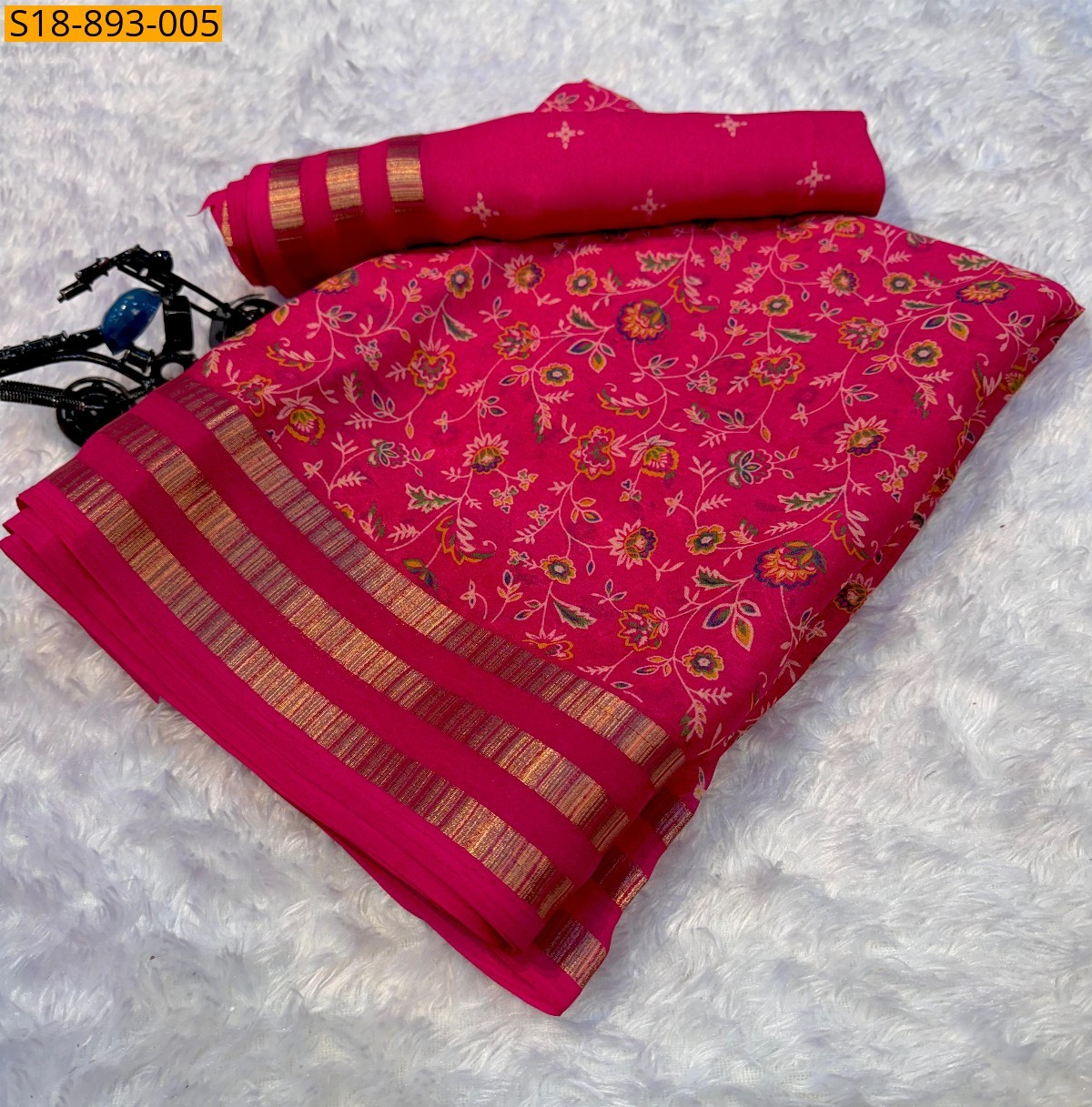 Pink Fancy georgette saree
