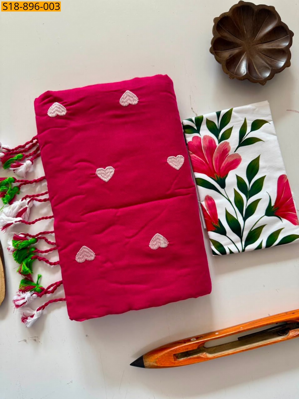 Pink Fancy Khadi cotton saree