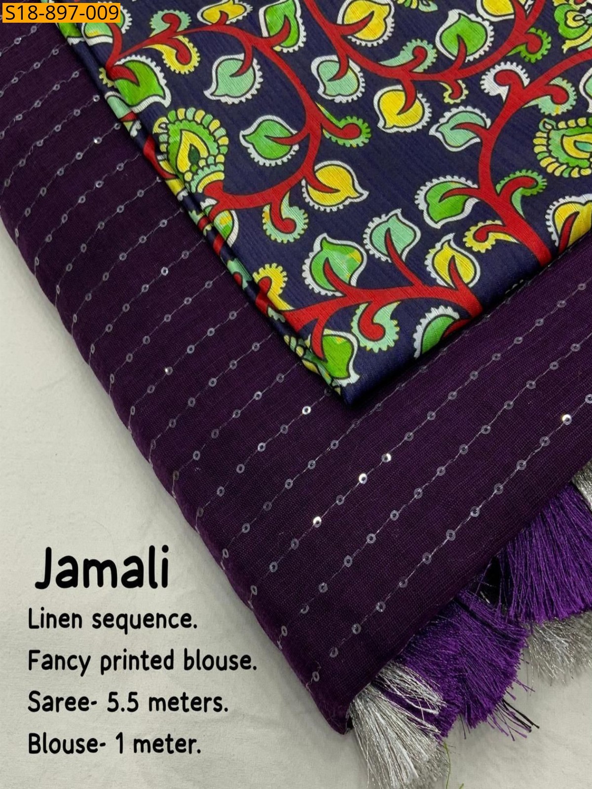 Dark Wine Fancy Linen saree