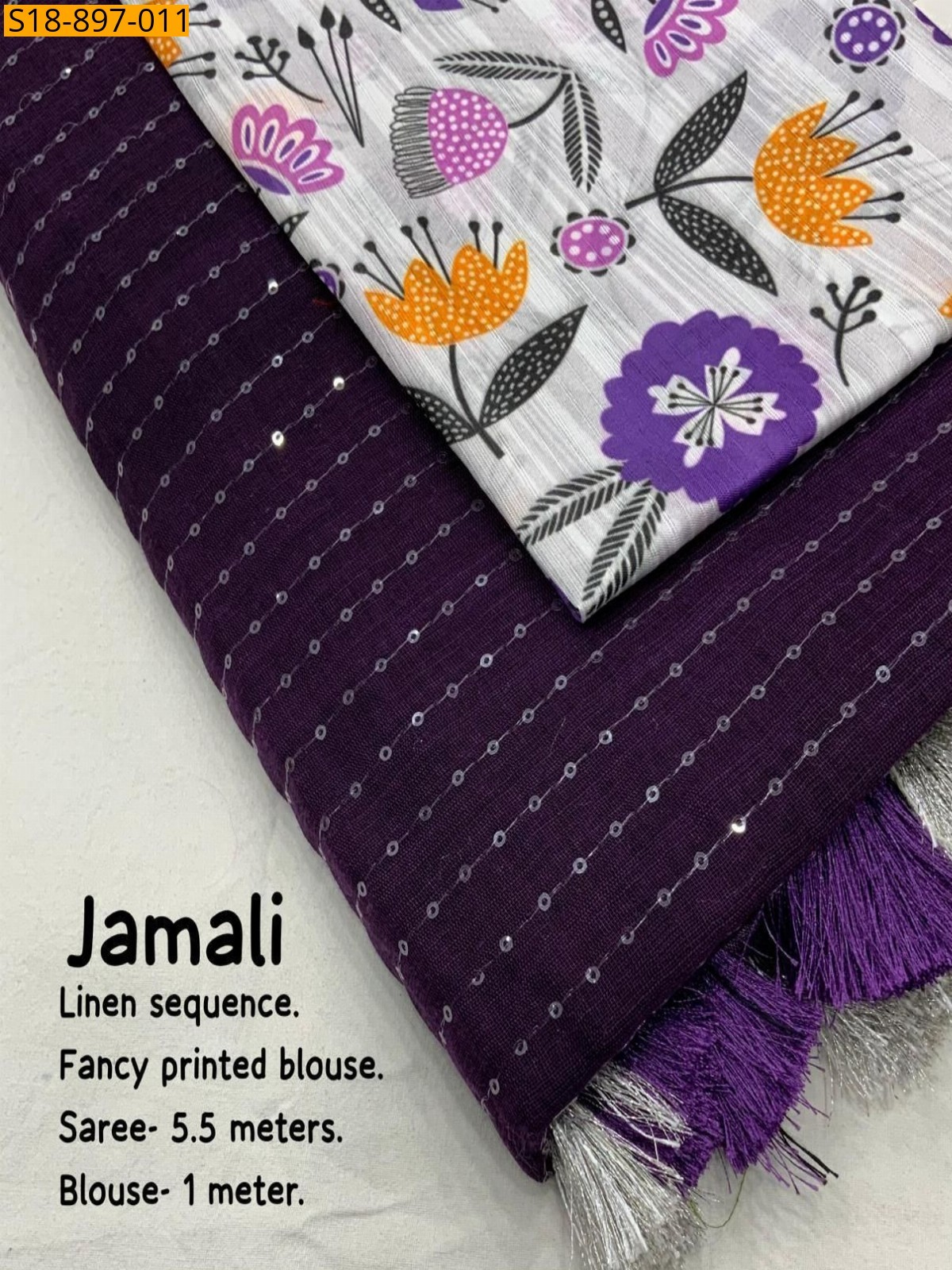 Dark Wine Fancy Linen saree