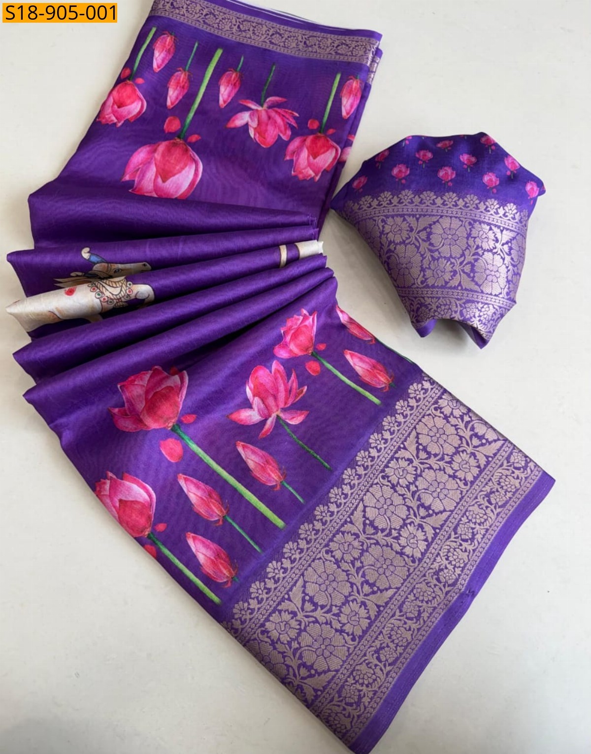 Violet Fancy Dola silk saree