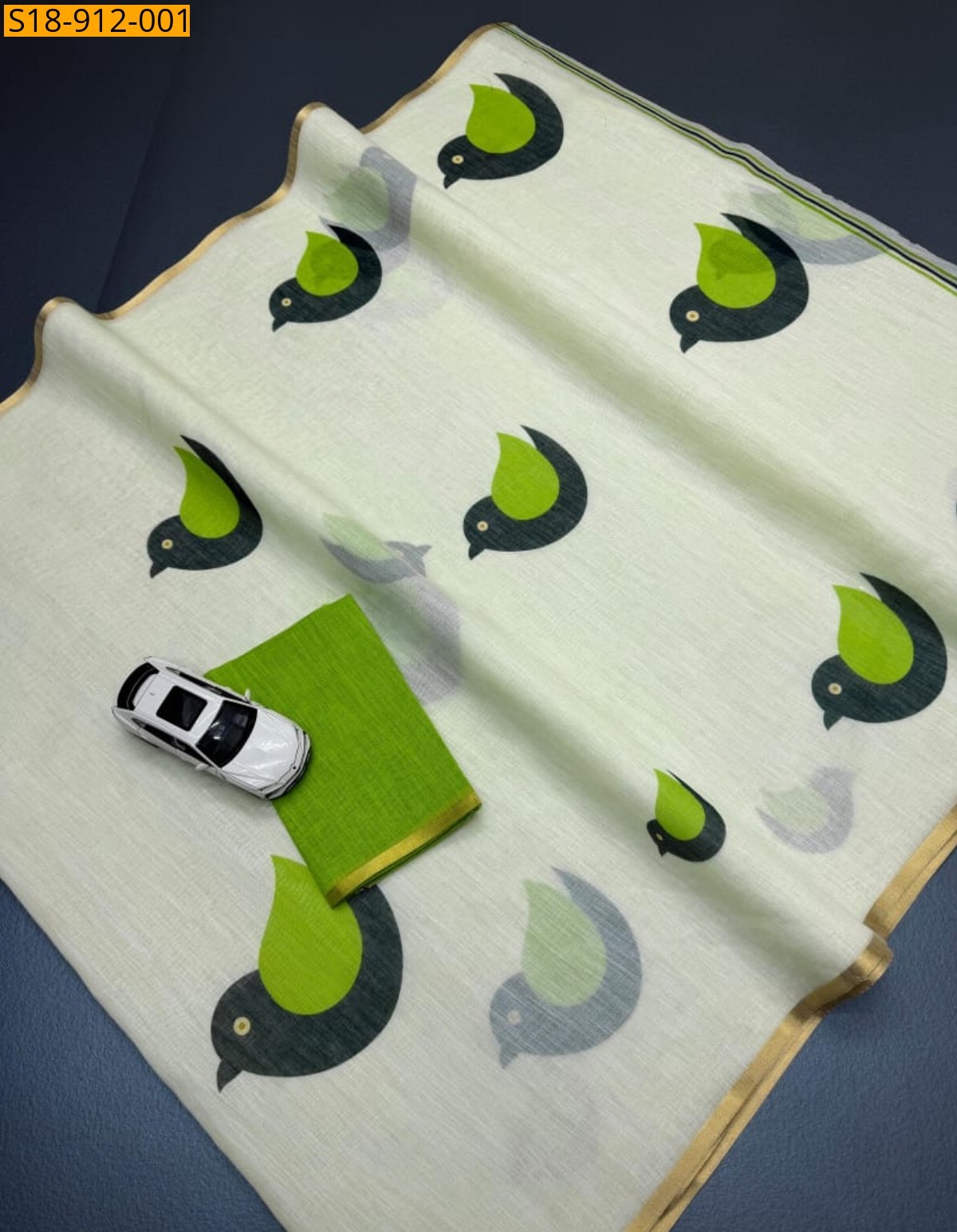 Light Green Fancy Linen saree