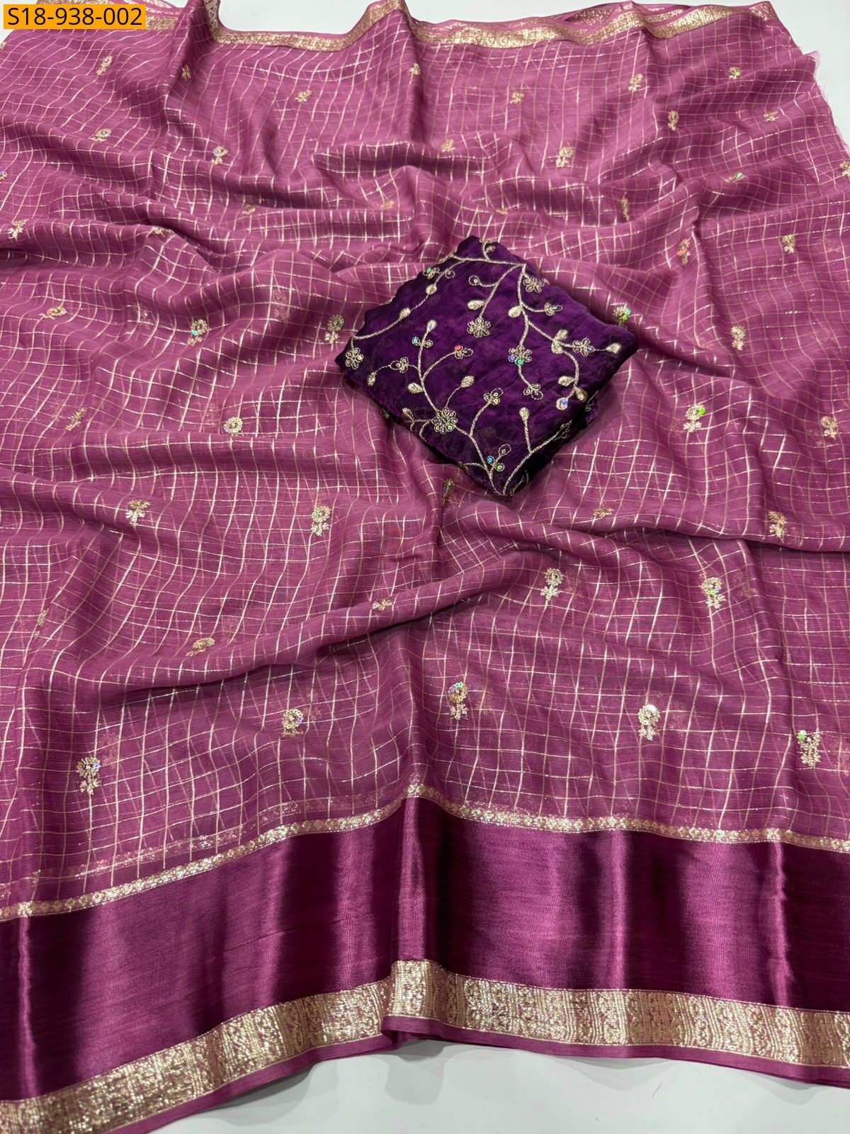 Onion Pink Fancy Viscose Georgette sarees