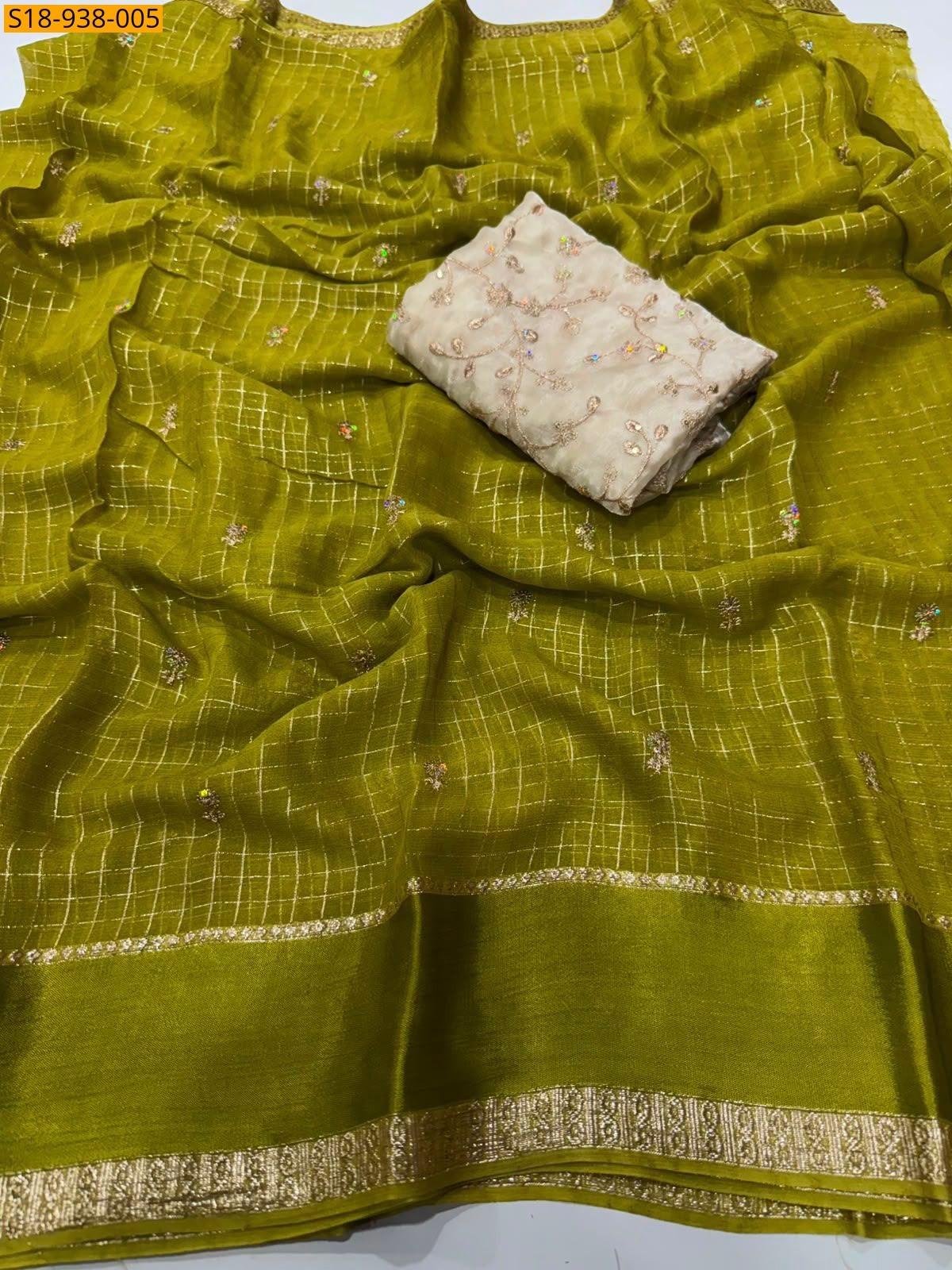 Green Fancy Viscose Georgette sarees