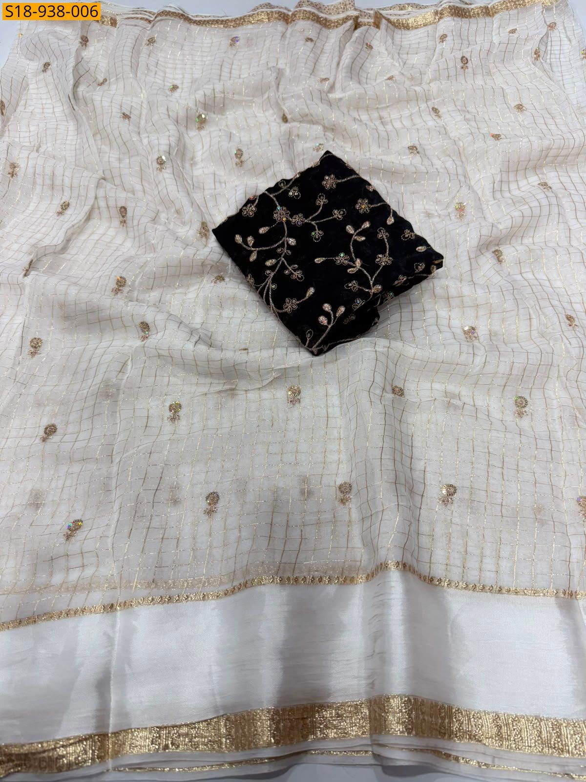 White Fancy Viscose Georgette sarees