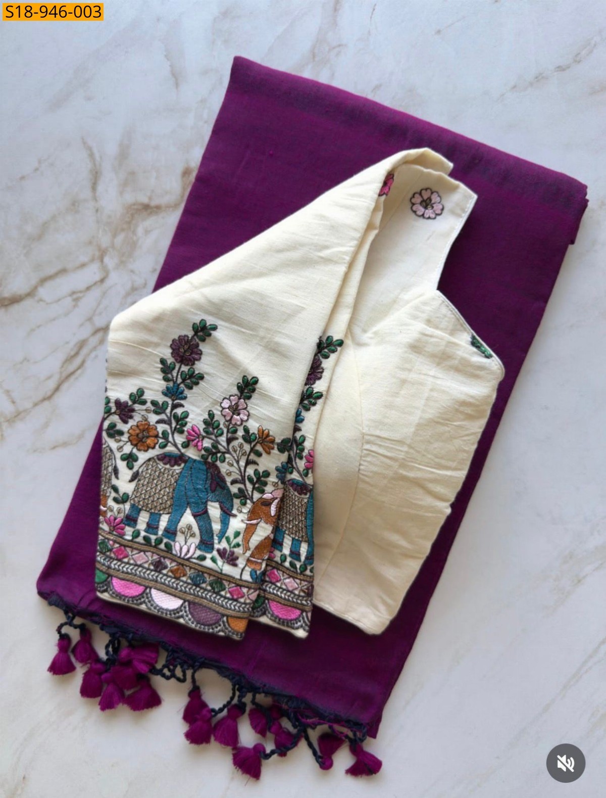 Wine Fancy Khadi Cotton Saree