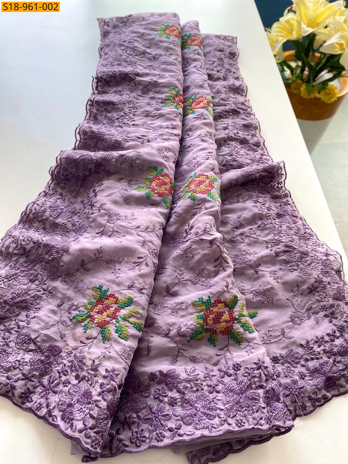 Lavender Fancy  Designer Chiffon Saree