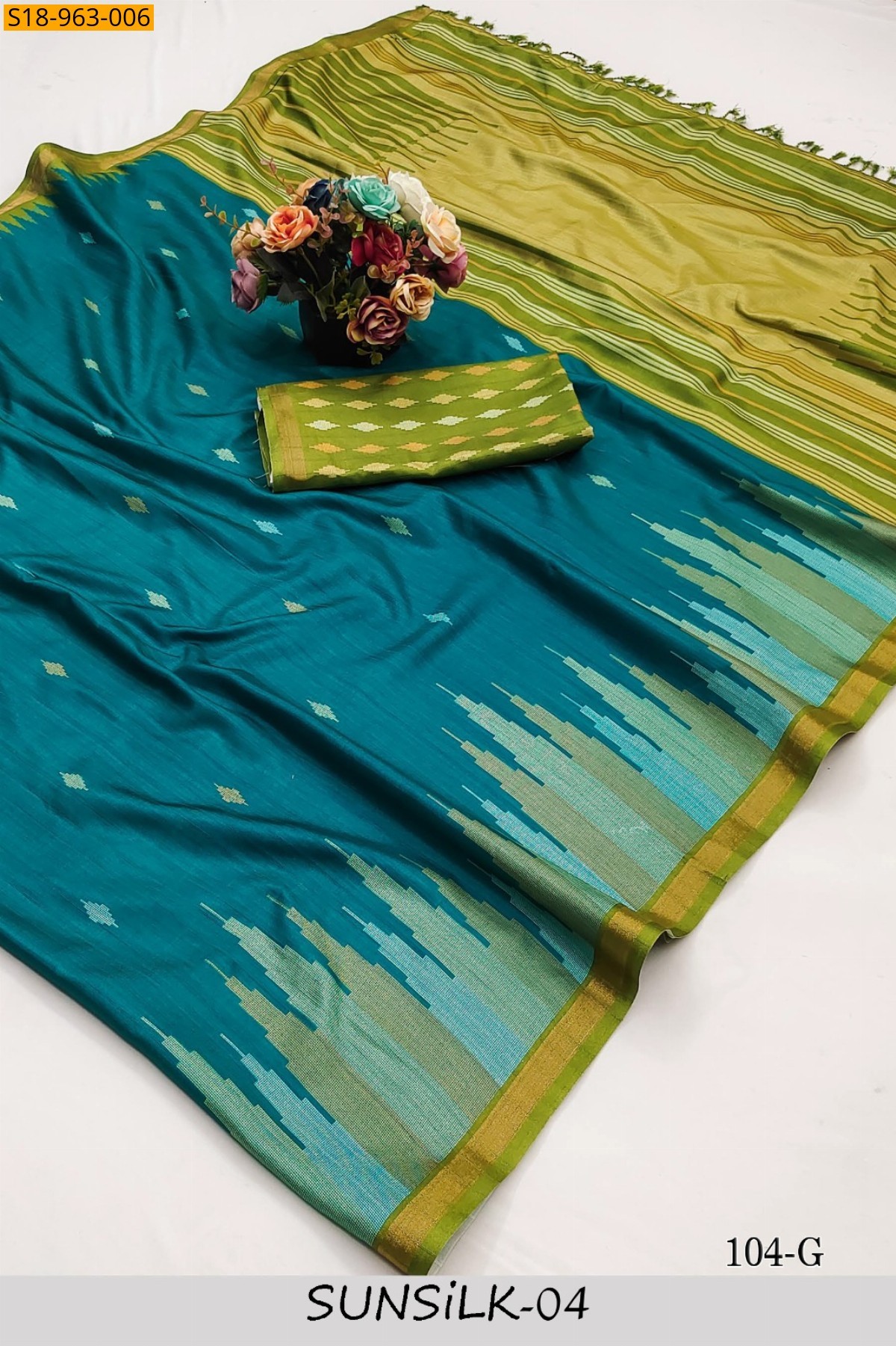 Morpitch Fancy Tussar Silk saree