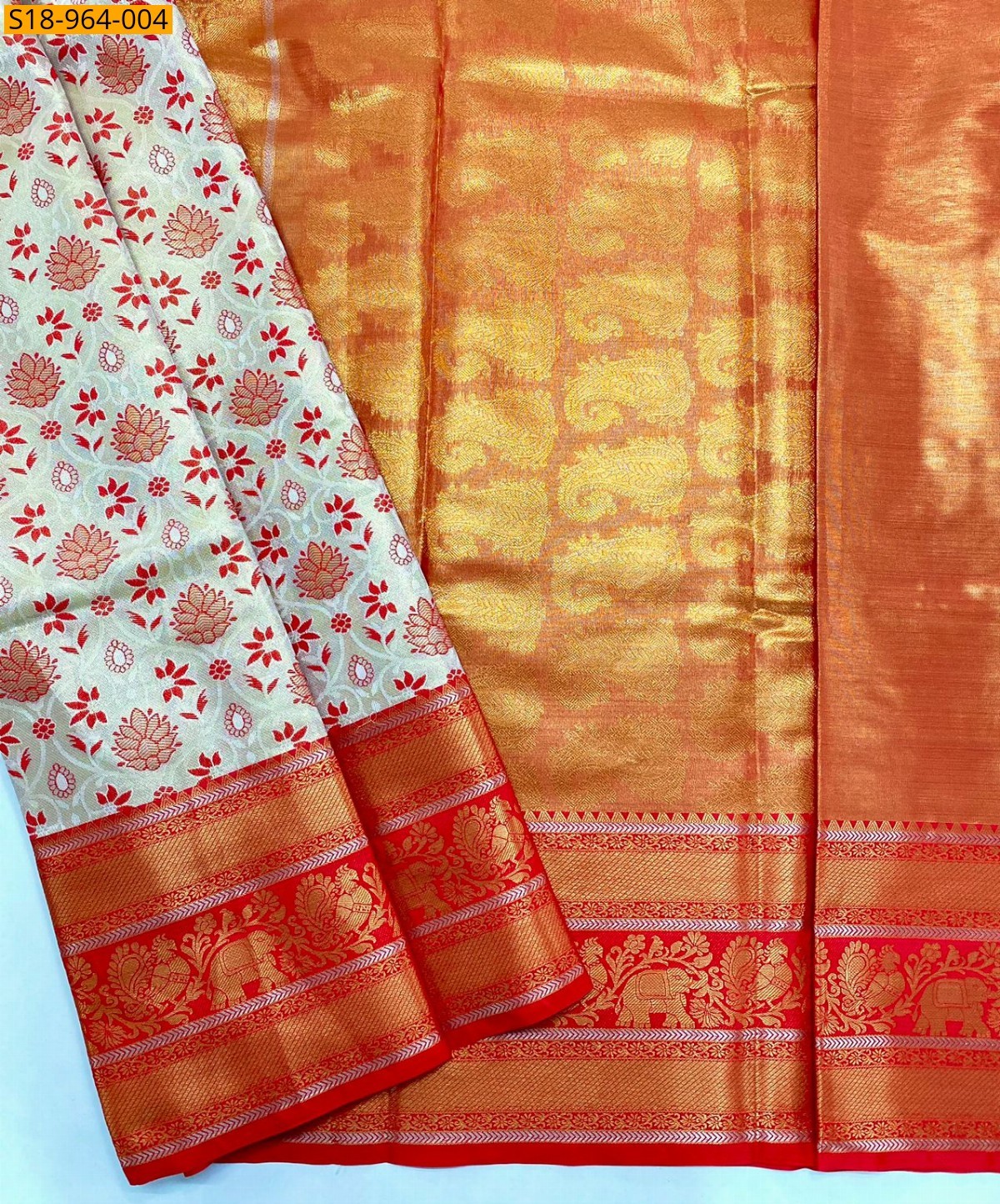 Light Green Fancy kanjivaram semi silk Saree
