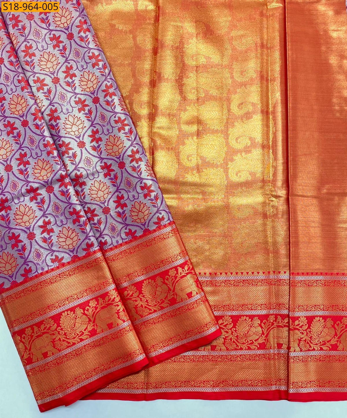 Violet Fancy kanjivaram semi silk Saree