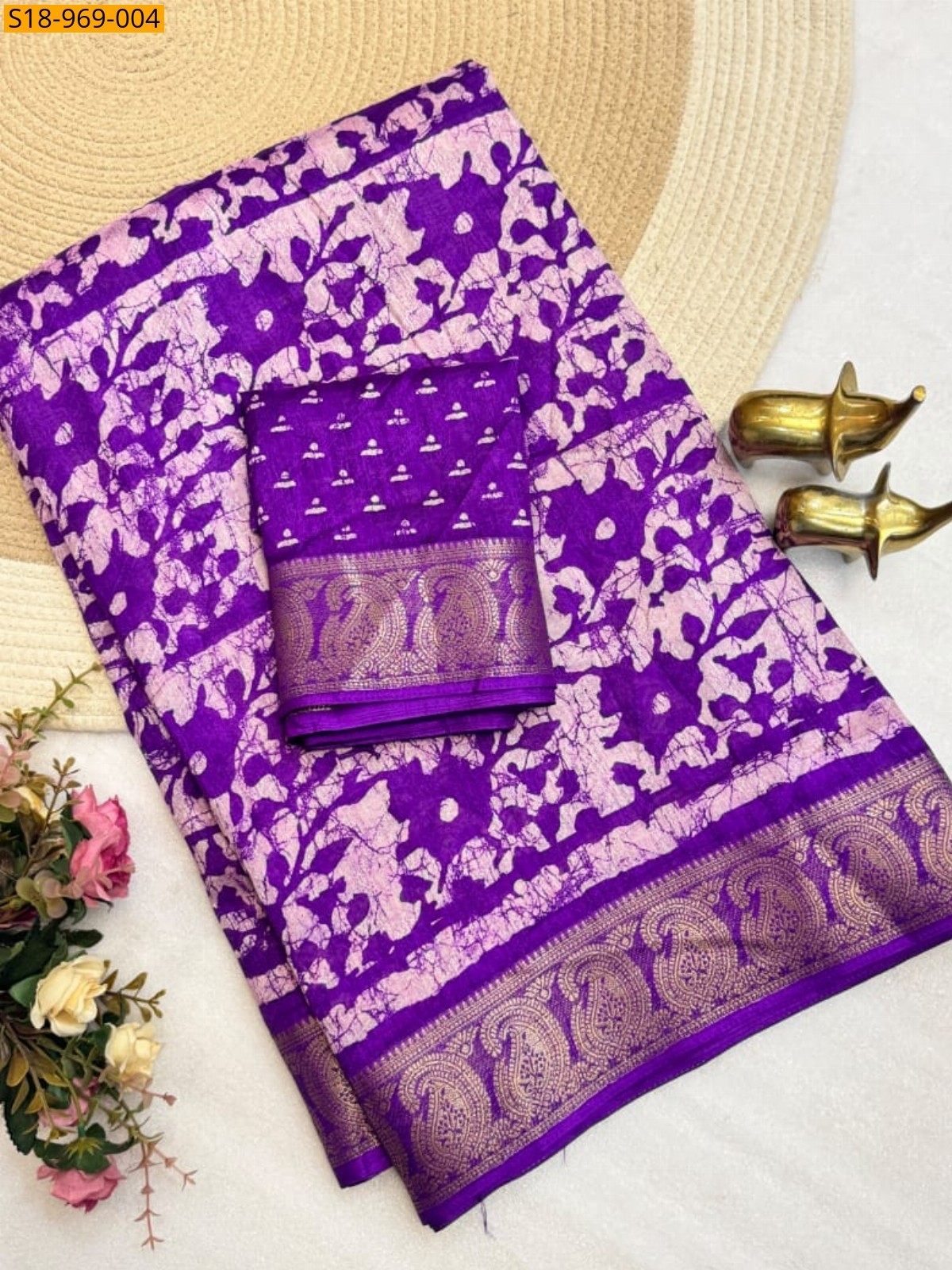 Violet Fancy Soft Linen Saree