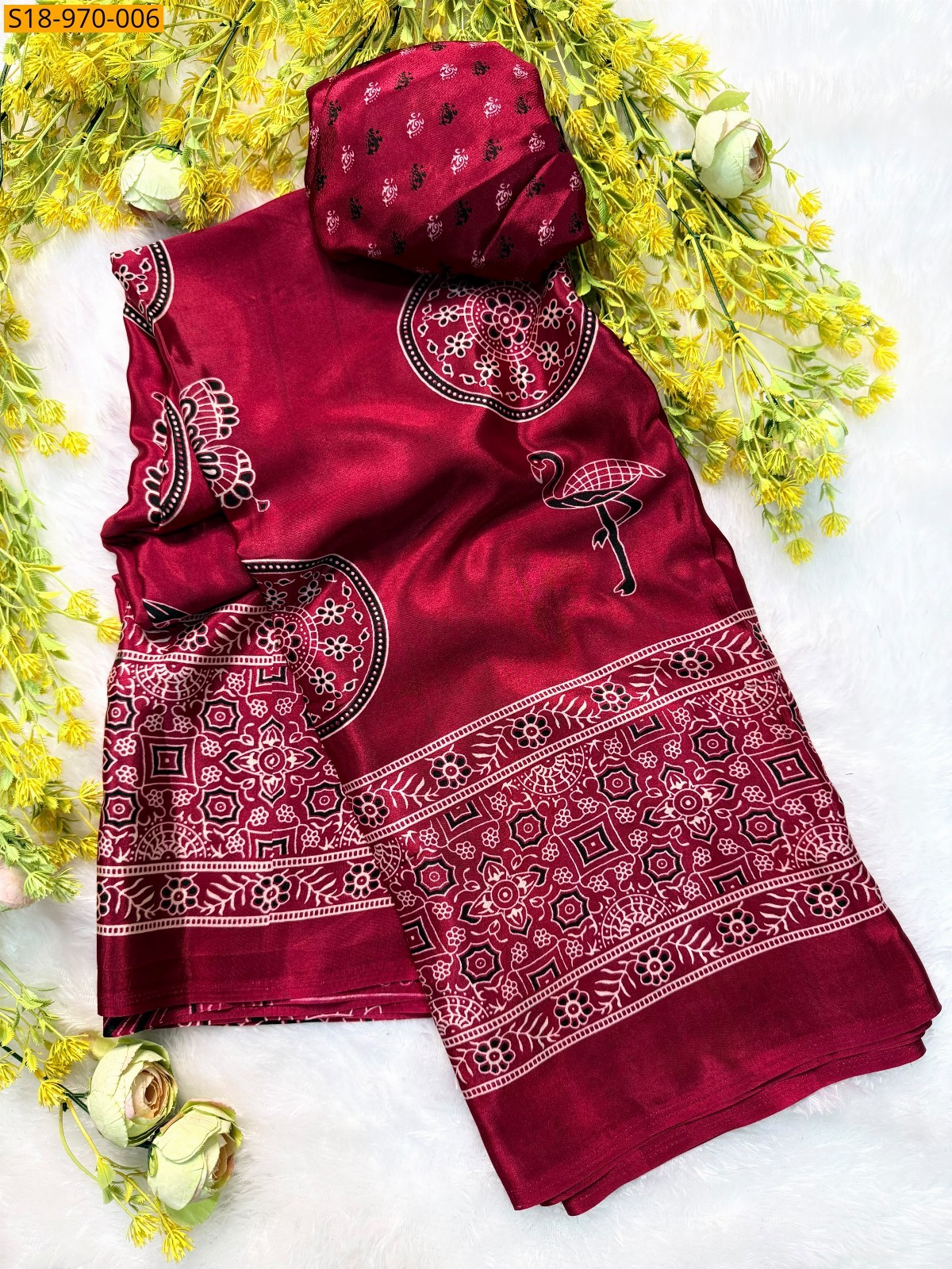 Pink Fancy Crepe Gajji Silk Saree