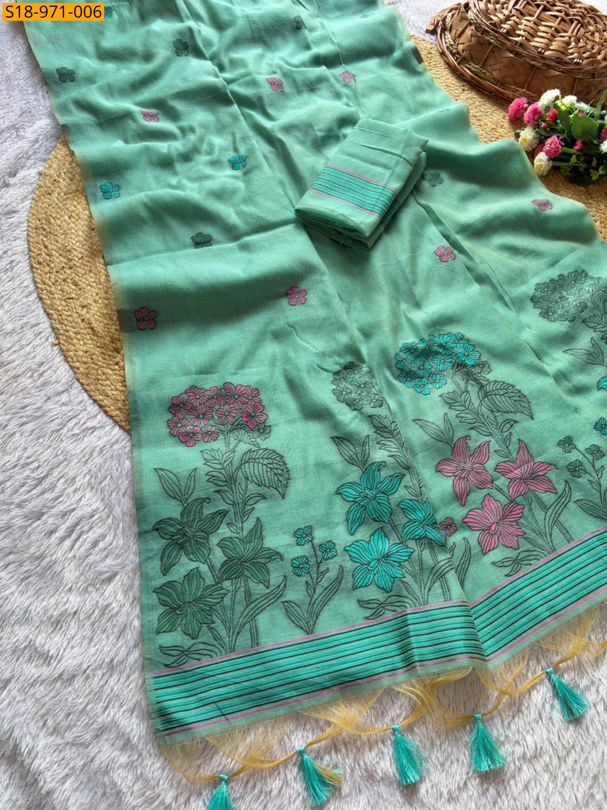 Fancy Soft Muga Cotton Saree