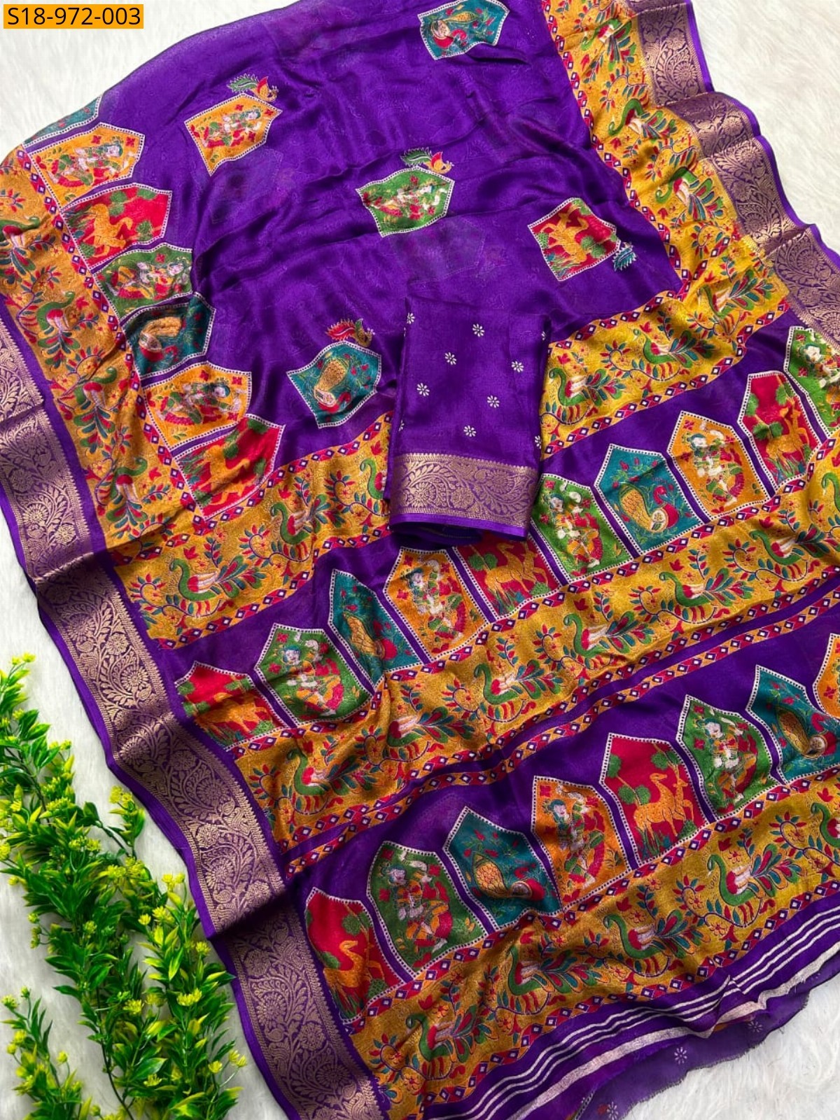 Violet Fancy Marshmellow  Saree