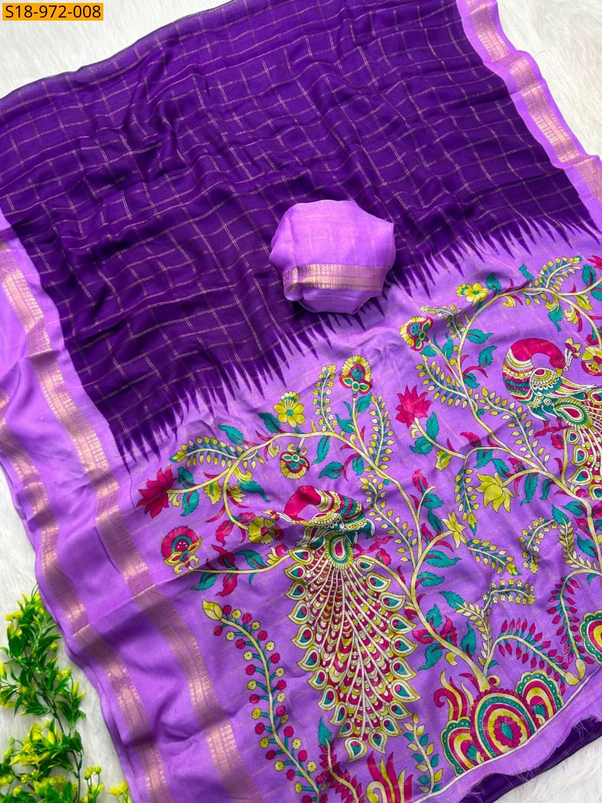 Violet Fancy Marshmellow  Saree