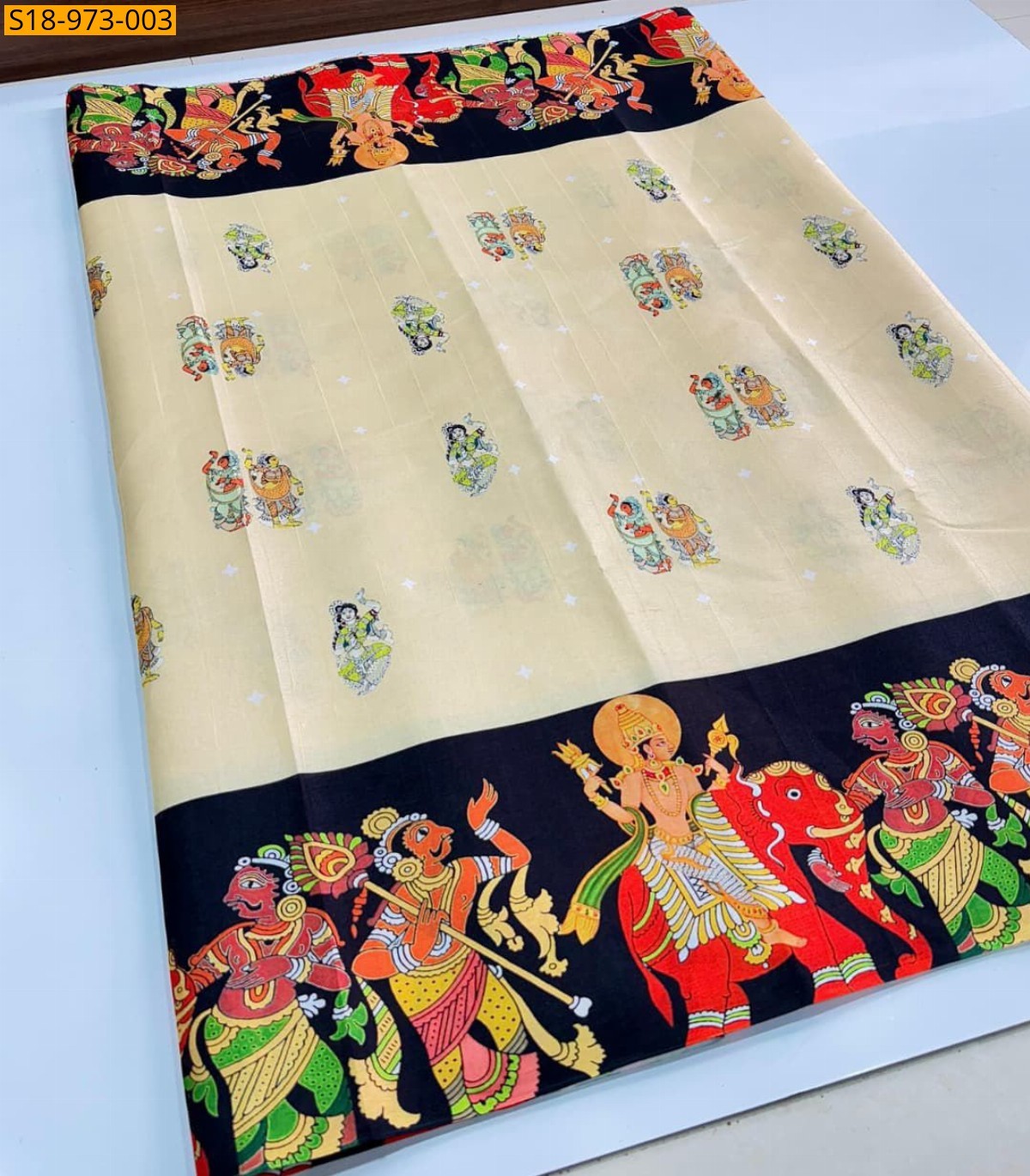 Sandal Fancy Tussar Silk  Saree