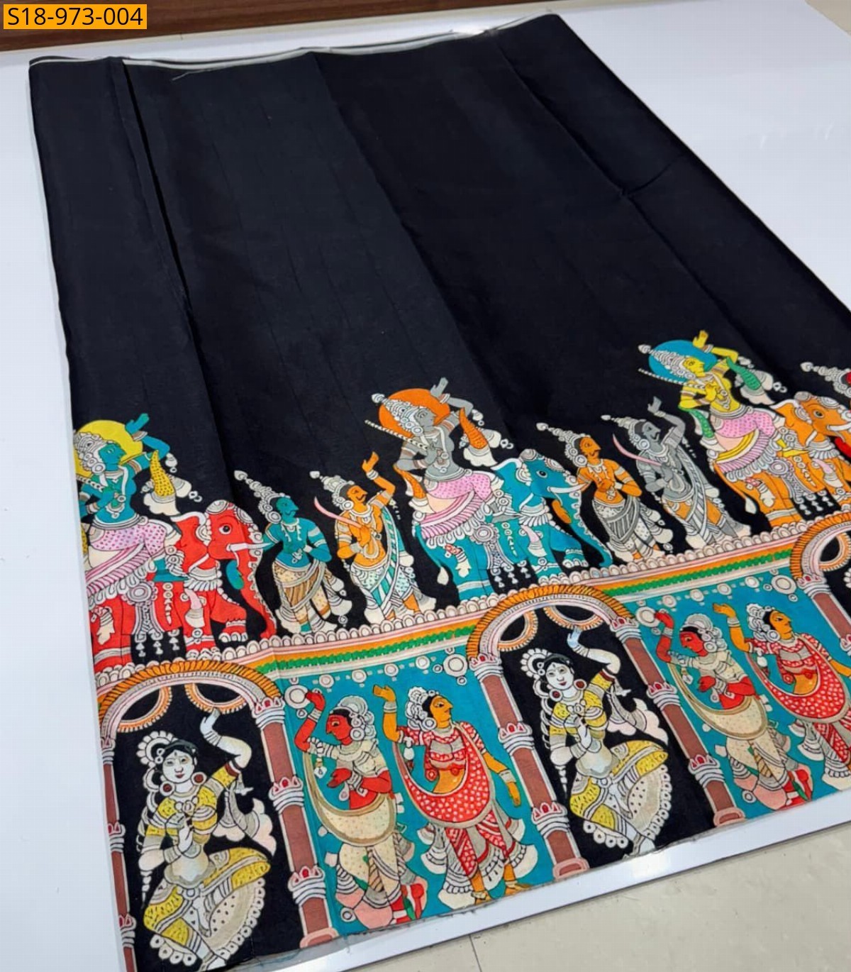 Black Fancy Tussar Silk  Saree