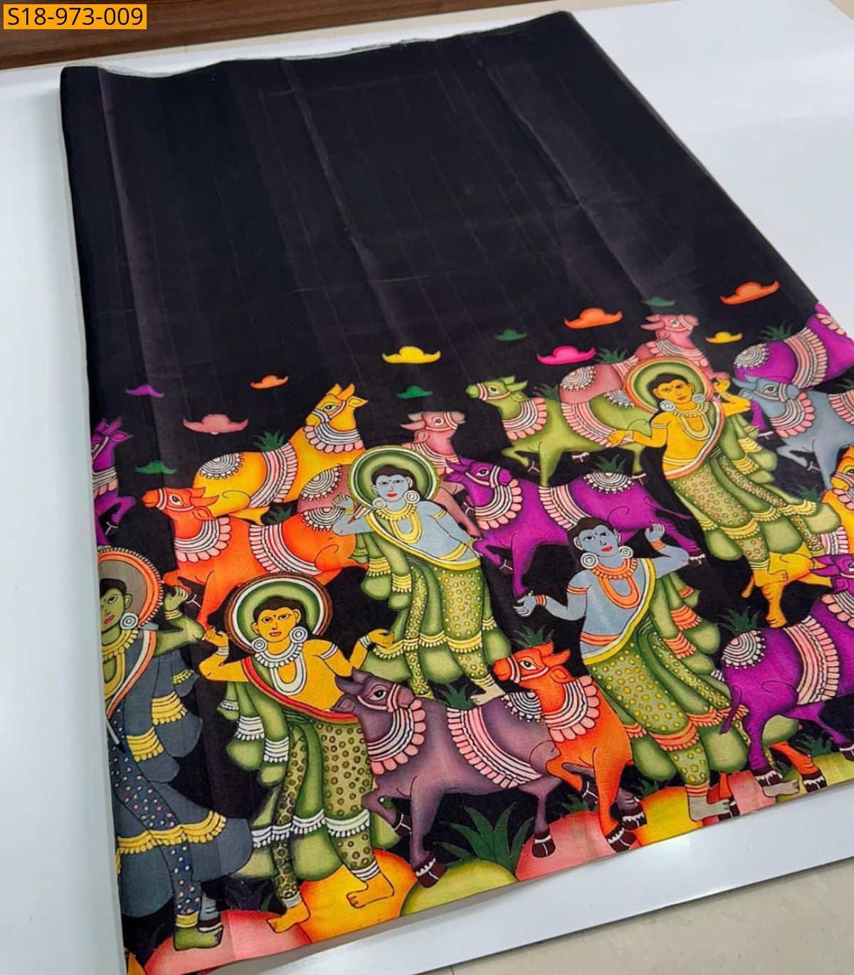 Black Fancy Tussar Silk  Saree