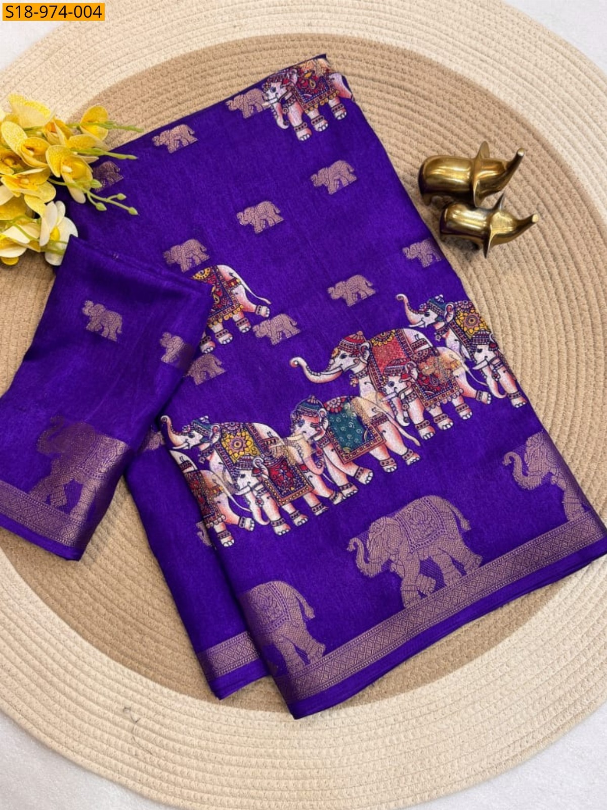 Violet Fancy Soft Dola Silk Saree