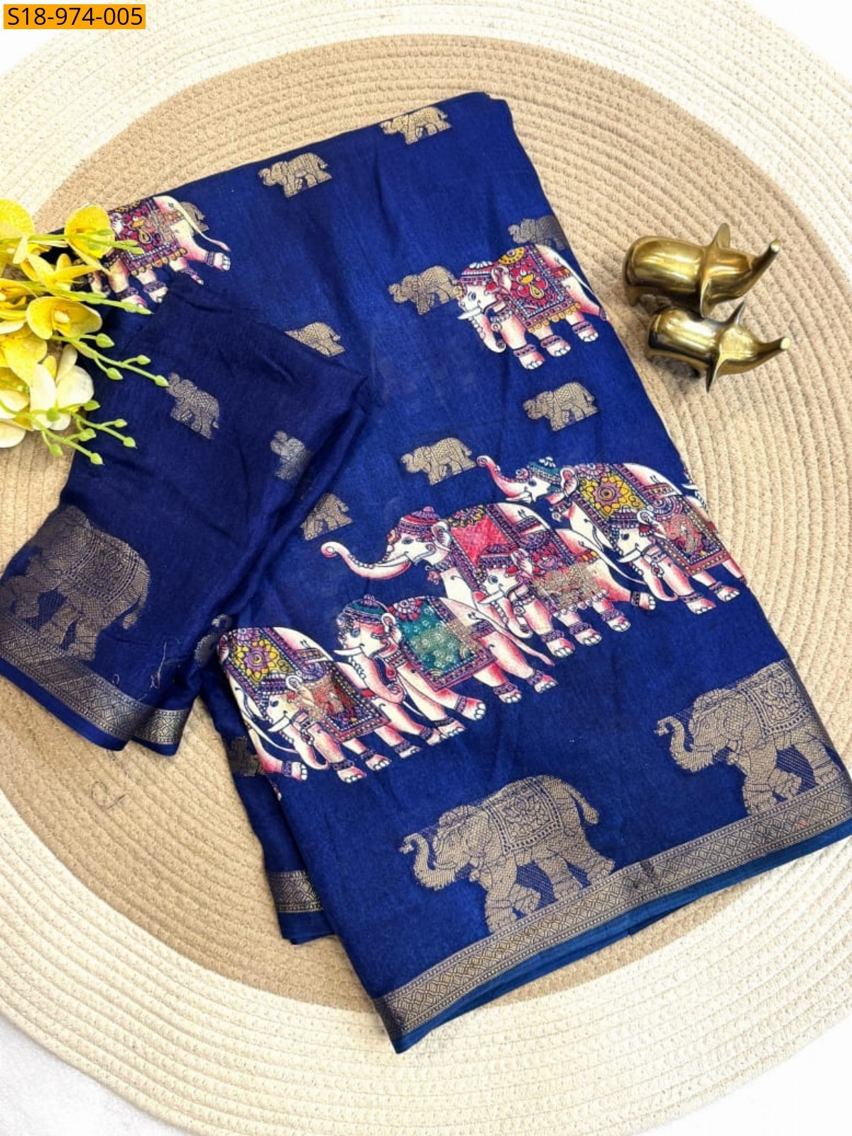 Blue Fancy Soft Dola Silk Saree