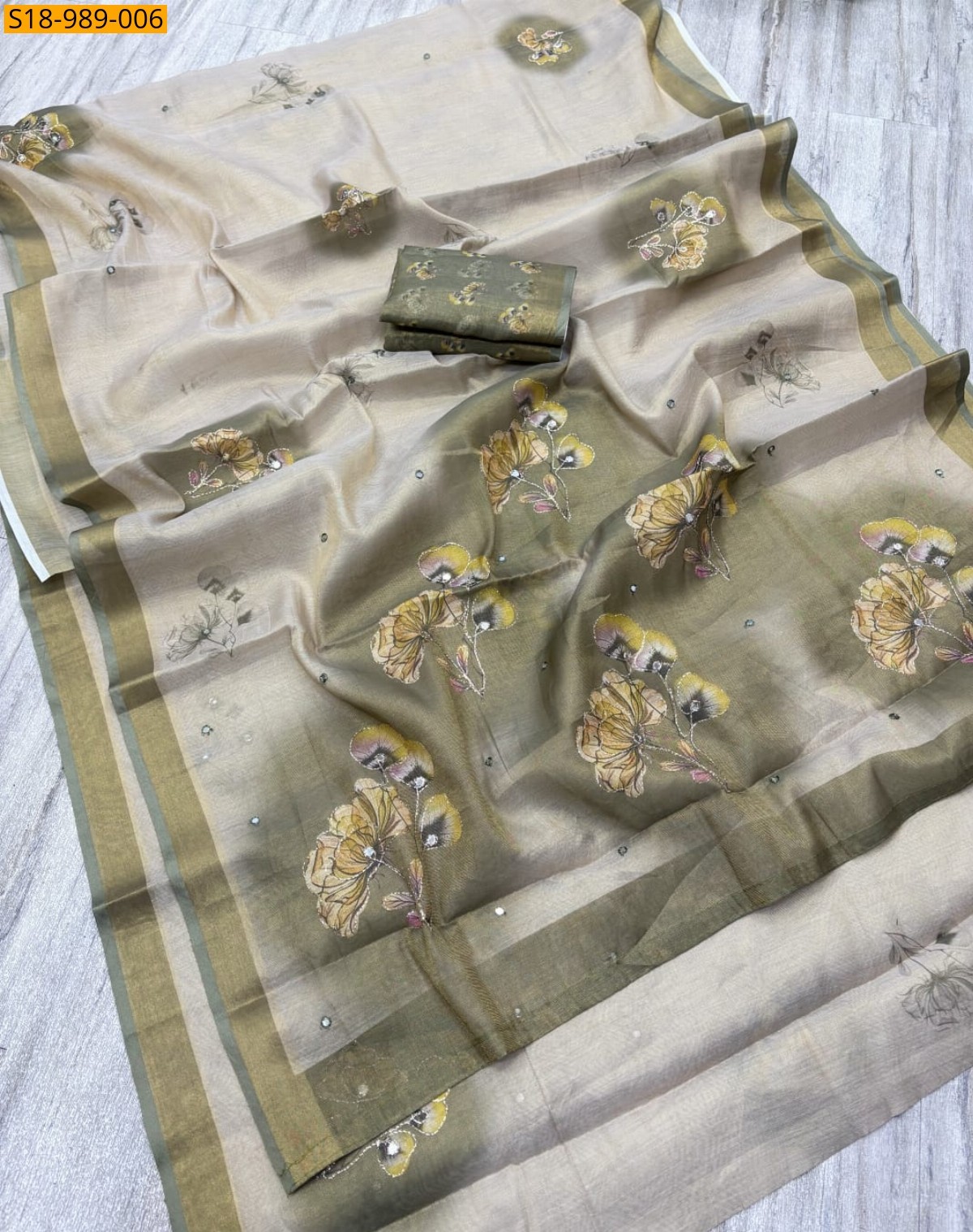 Light Beige Fancy Eroad Soft Zari Silk Sarees