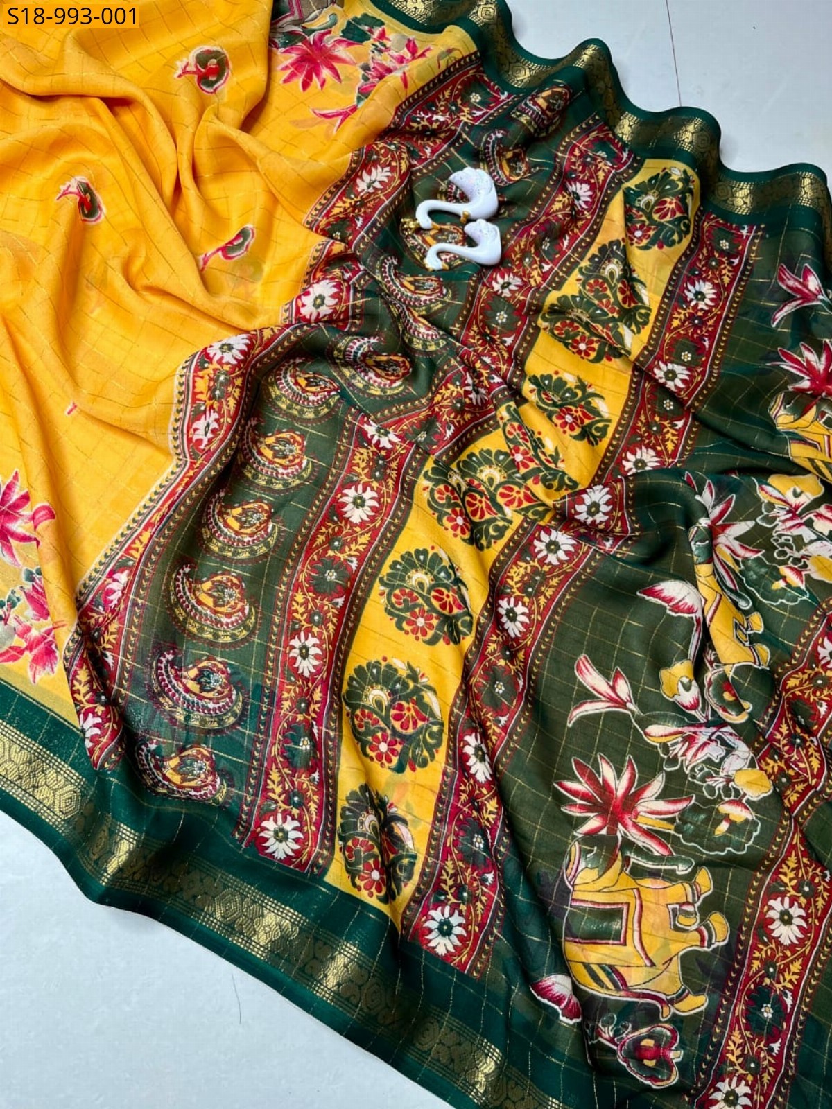 Yellow Fancy Crepe Silk Sarees