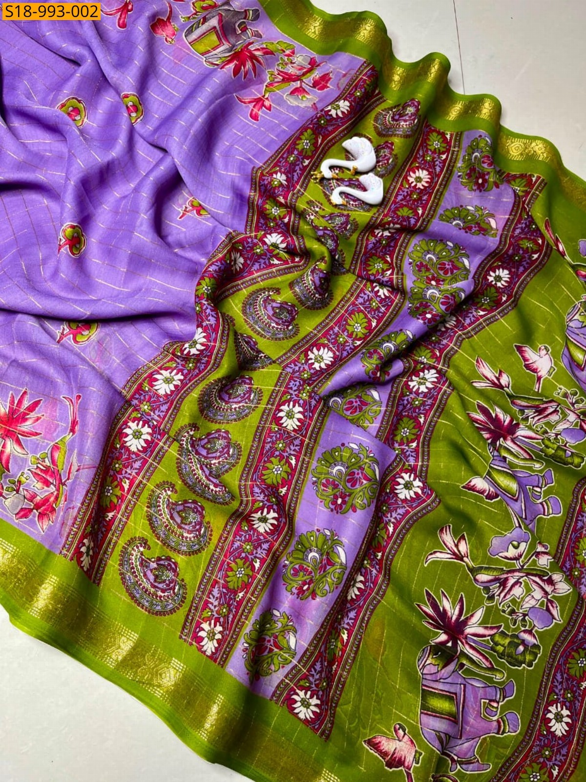 Violet Fancy Crepe Silk Sarees