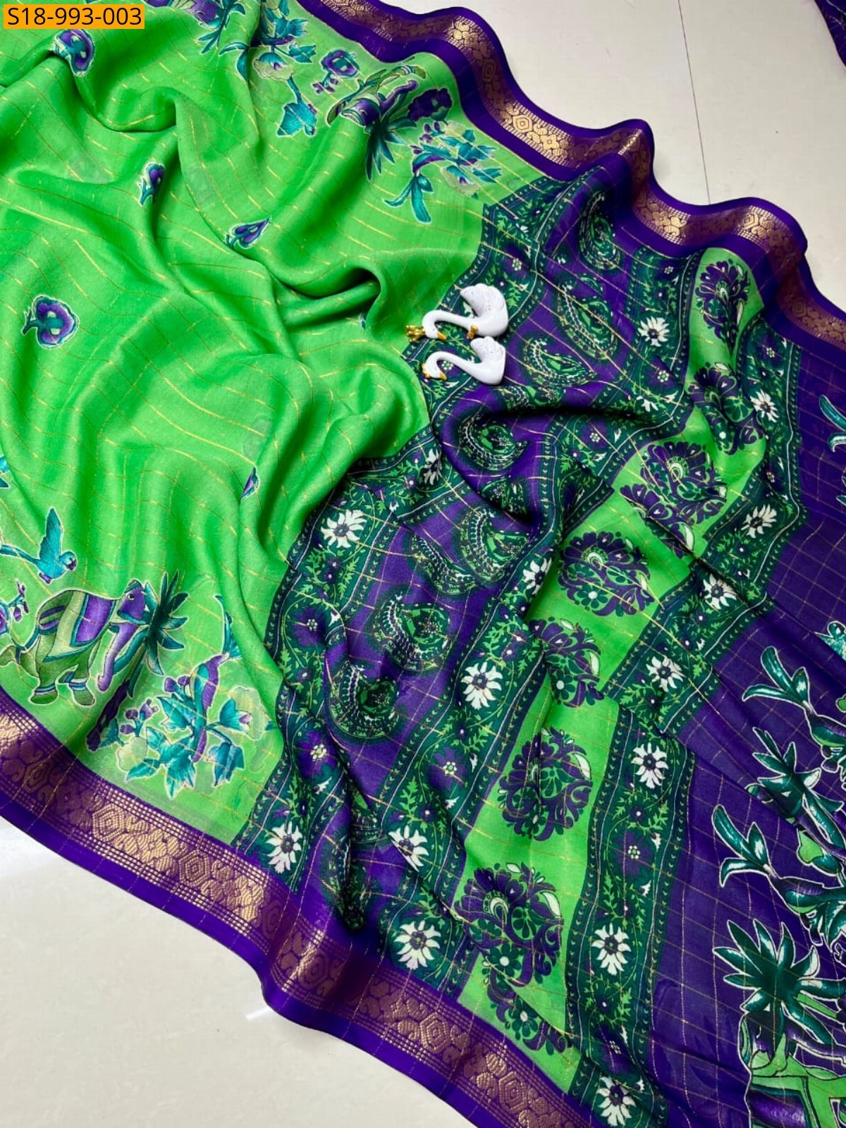 Green Fancy Crepe Silk Sarees