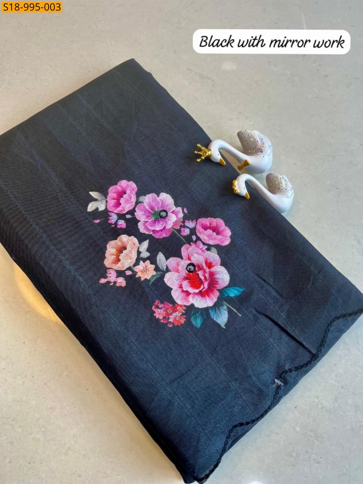 Black Fancy Tussar Silk Sarees