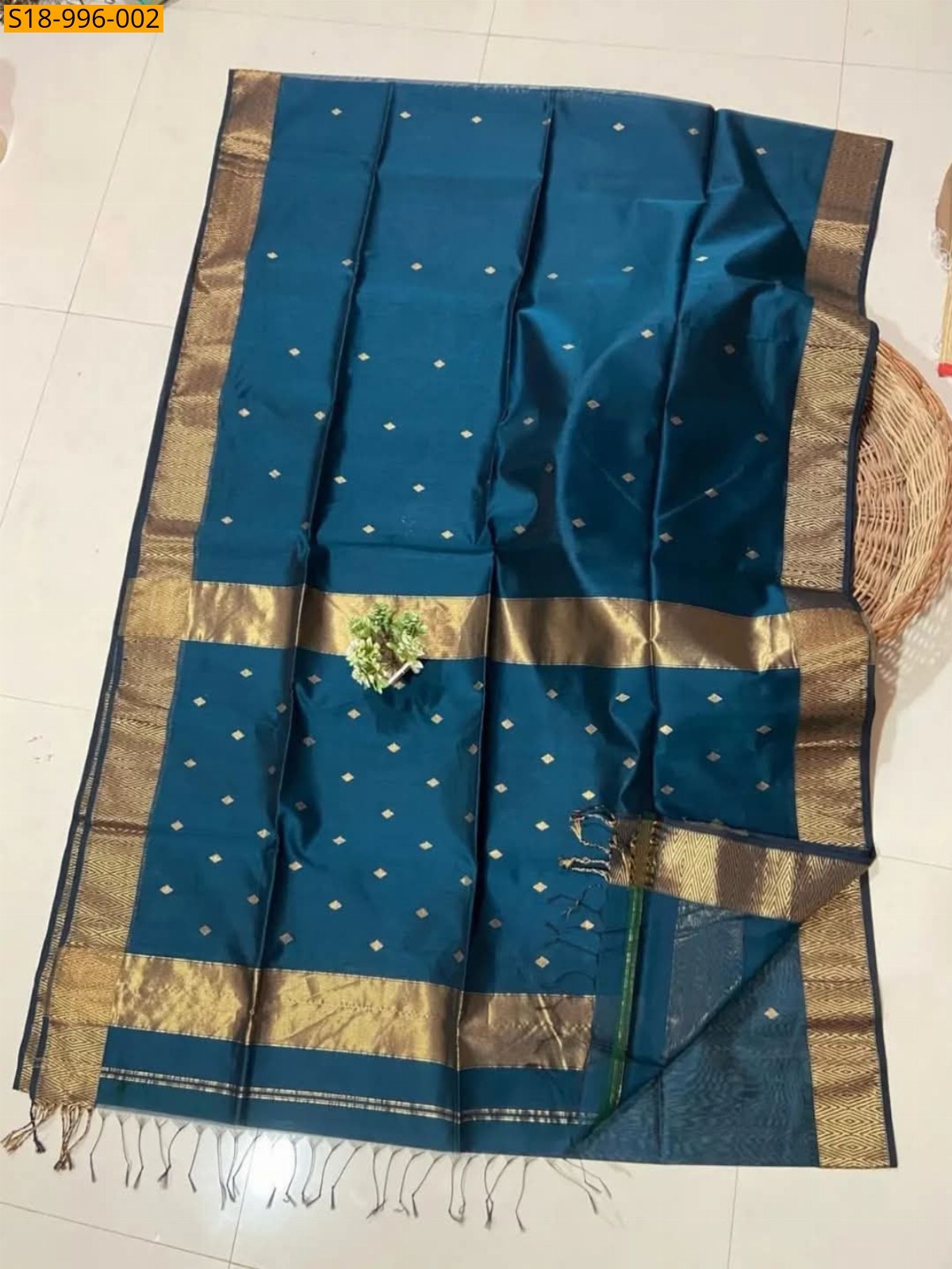 Morpitch Fancy Maheshwari Cotton Silk Saree