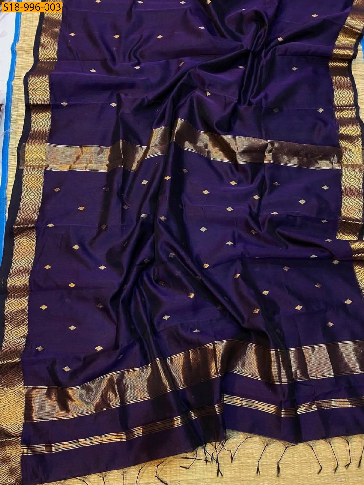 Violet Fancy Maheshwari Cotton Silk Saree