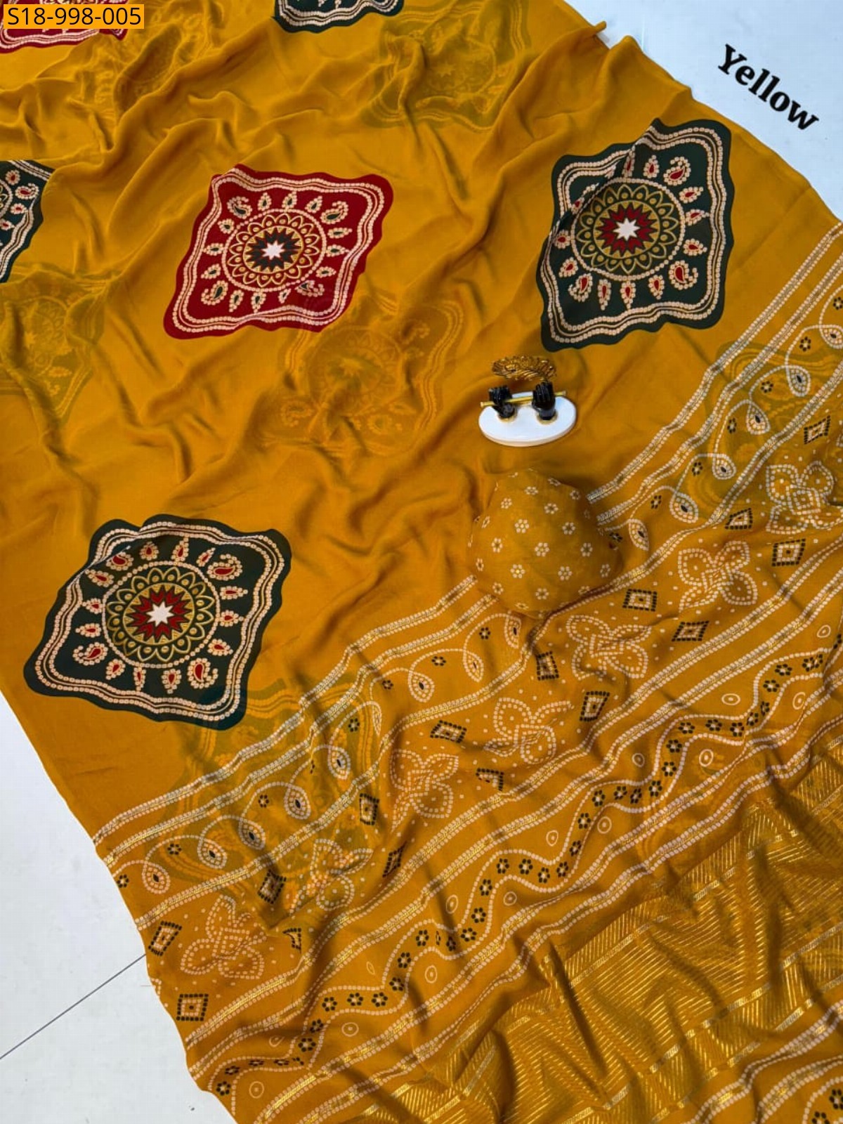 Yellow Fancy Georgette Saree