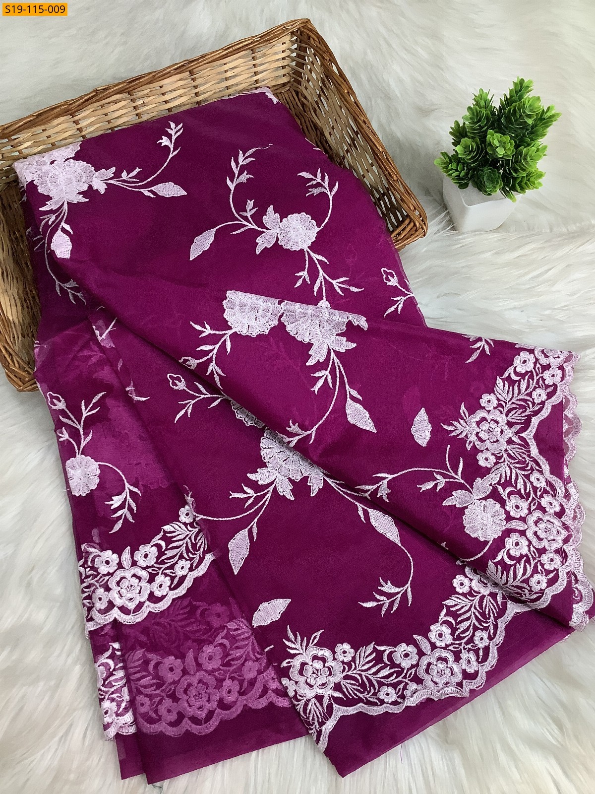 Fancy banarasi Organza saree - Magenta