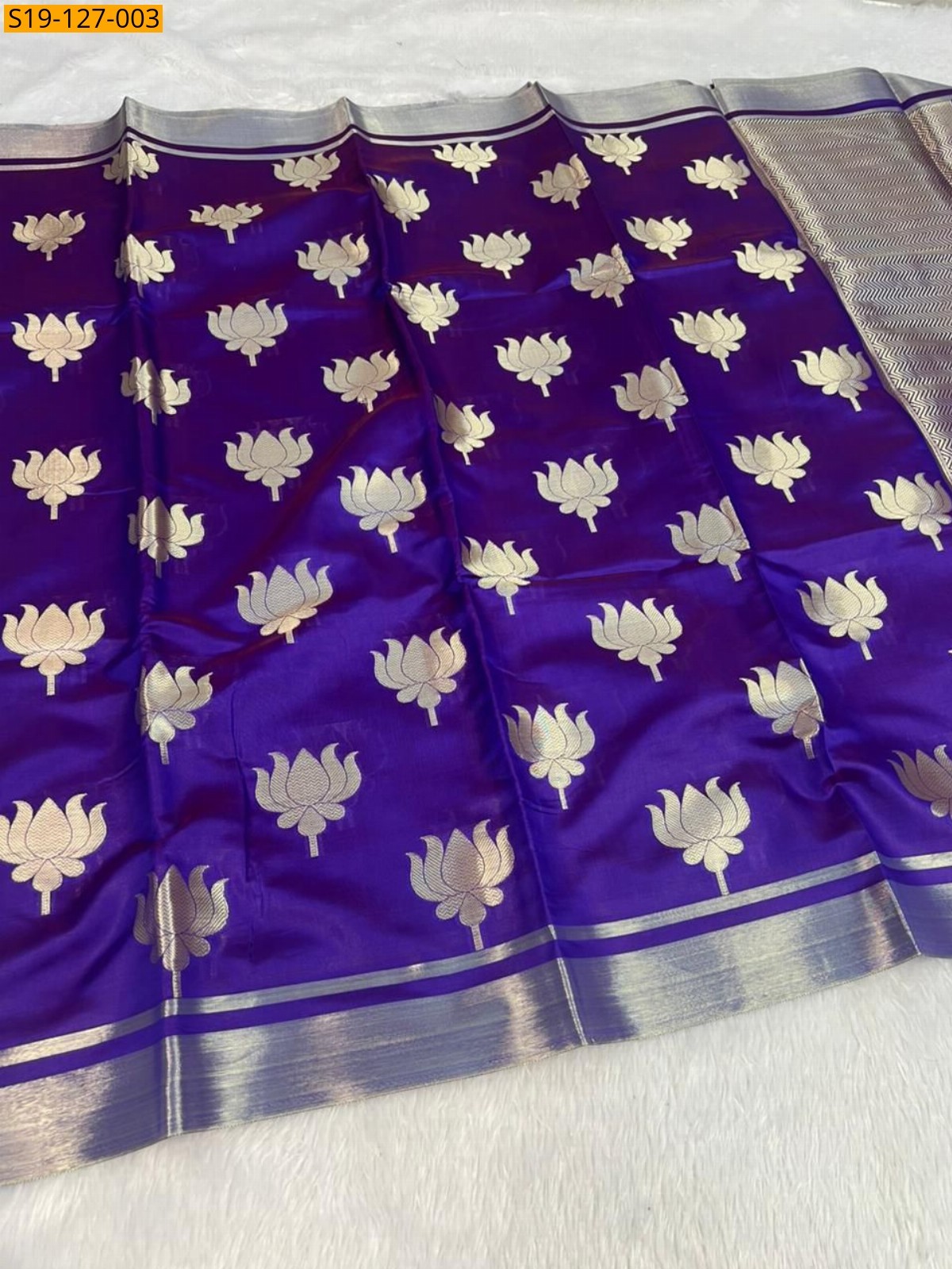 Purple Fancy Banarasi Semi Kataan Soft Silk saree