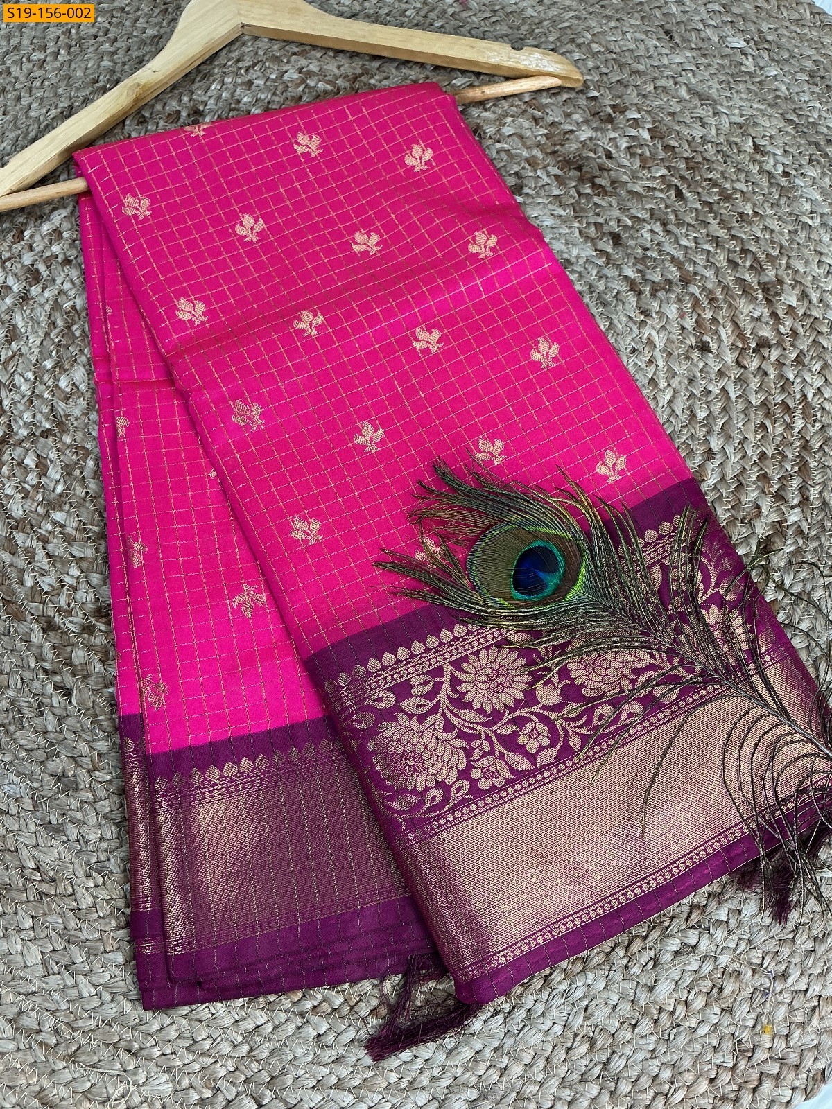 Pink Banarasi katan silk Sarees