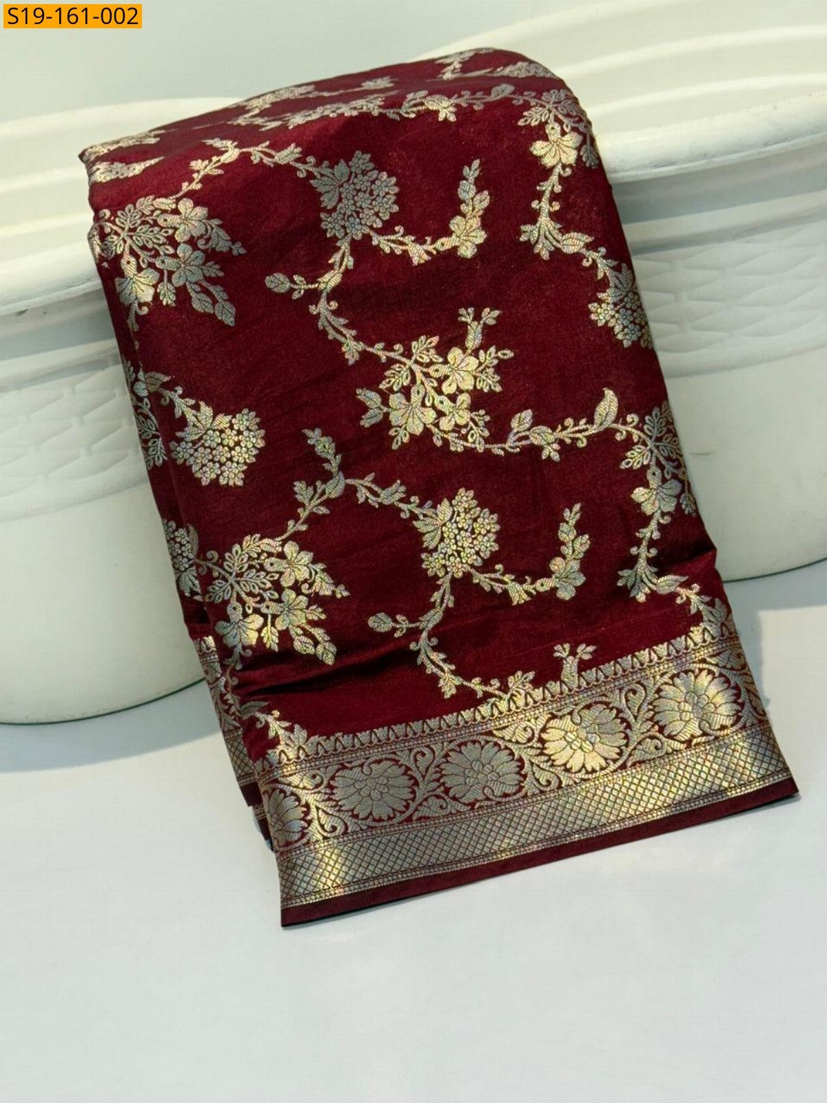 Maroon Banarasi katan daibal Saree