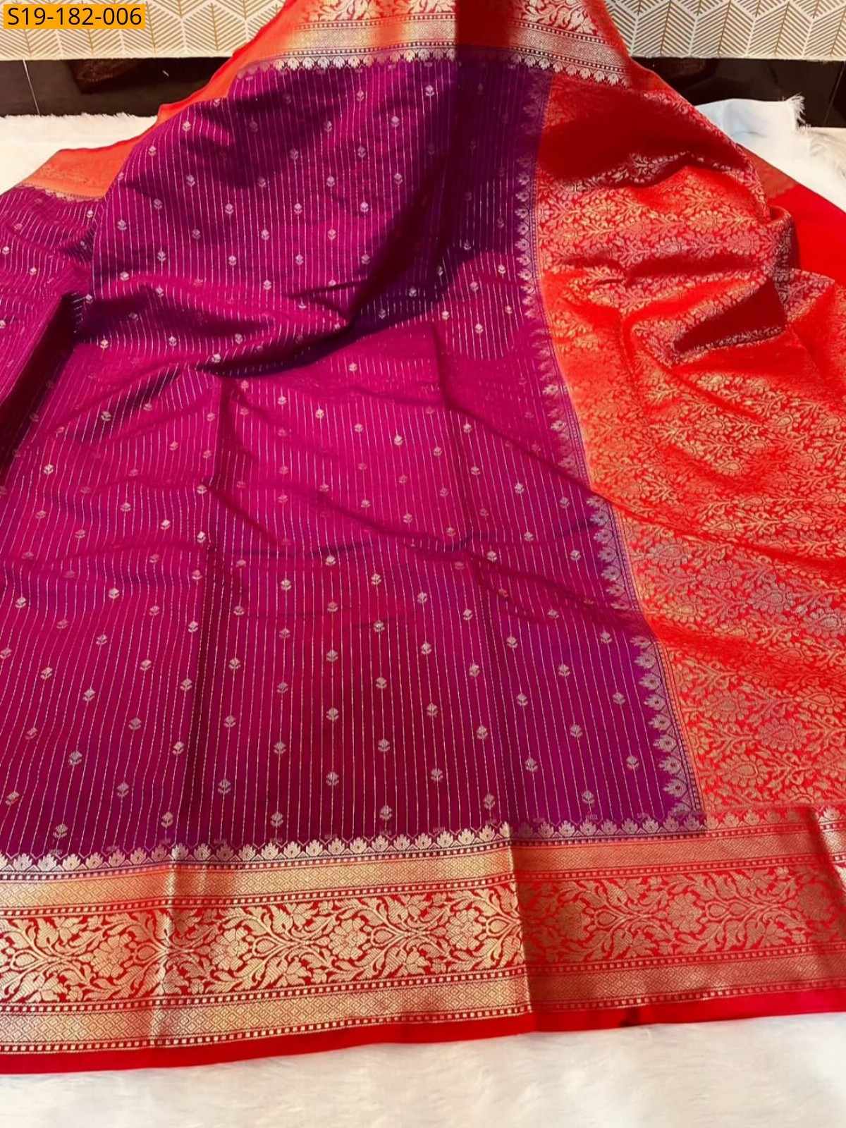 Brown Fancy Banarasi Chiniya Soft Silk Saree