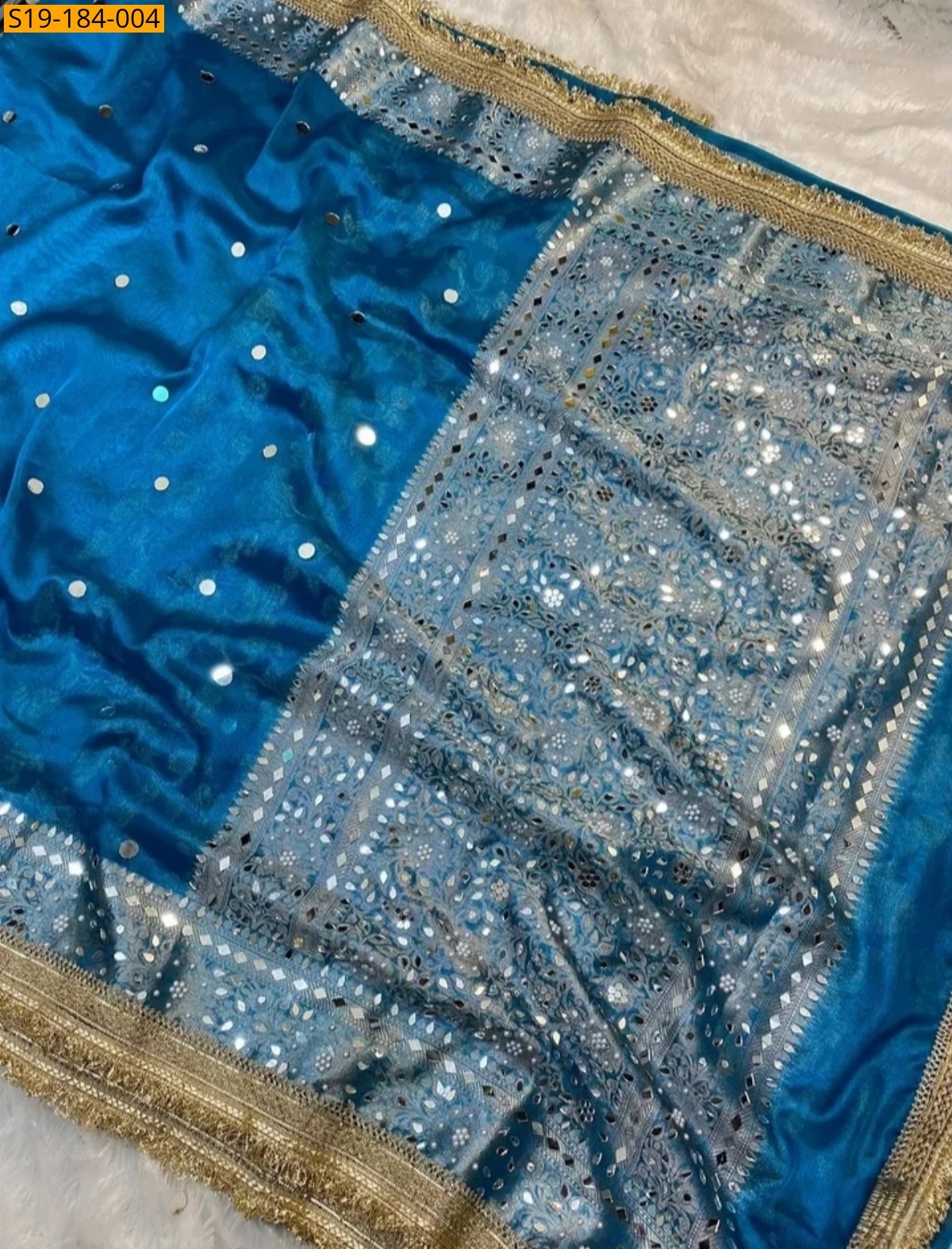 Blue Fancy Banarasi Soft Tissue Silk Saree