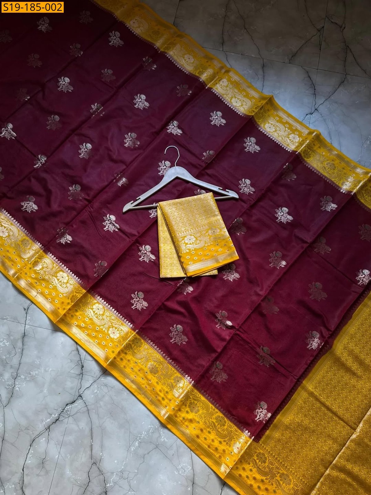Maroon Fancy Banarasi Semi Georgette Dyble Saree