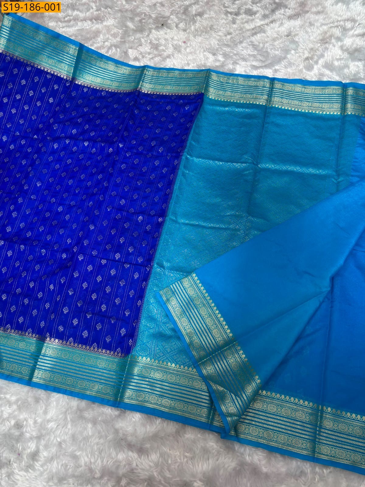 Royal Blue Fancy Banarasi chiniya Silk Sarees