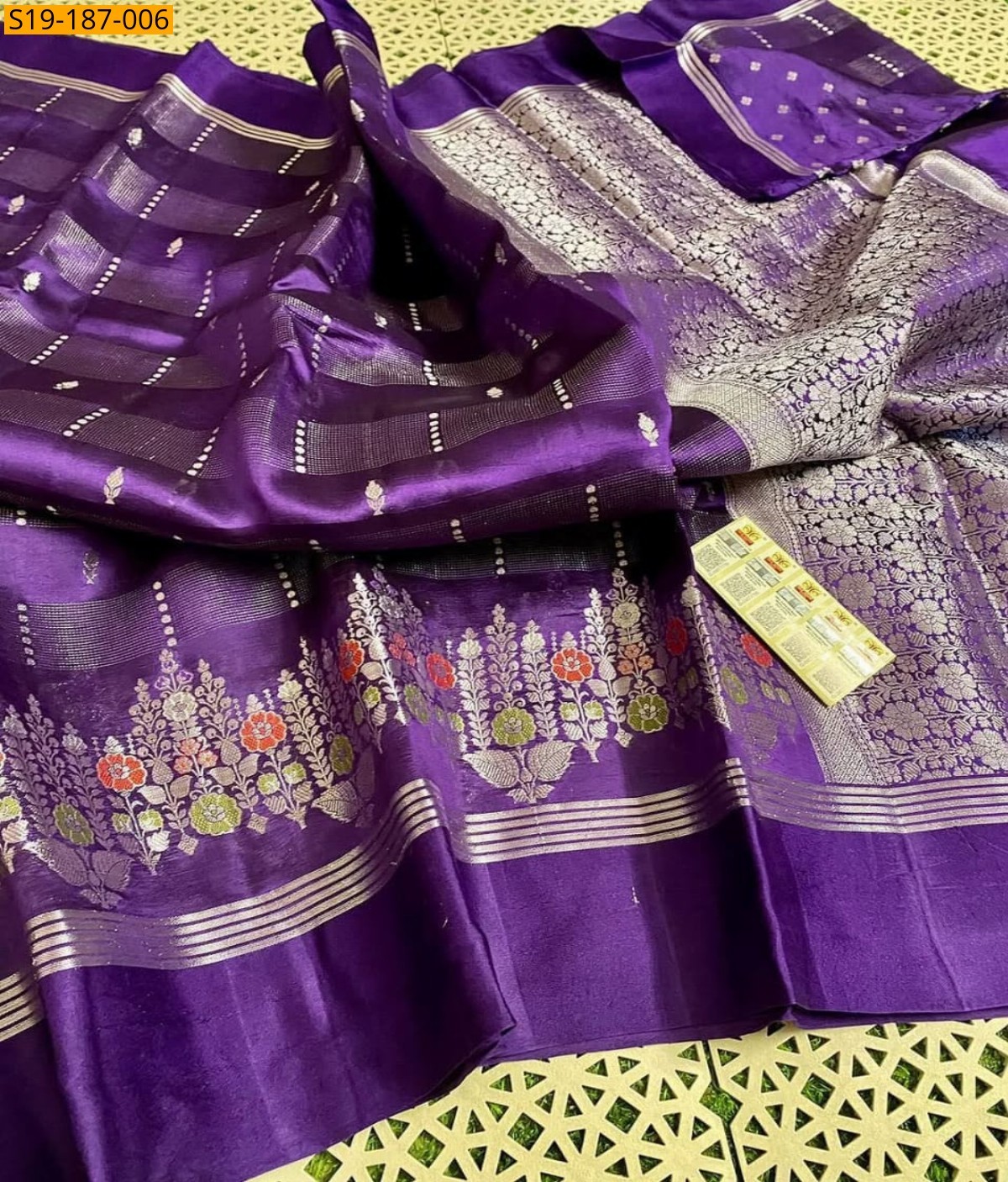 Blue Fancy Raw Mango SIlk Sarees