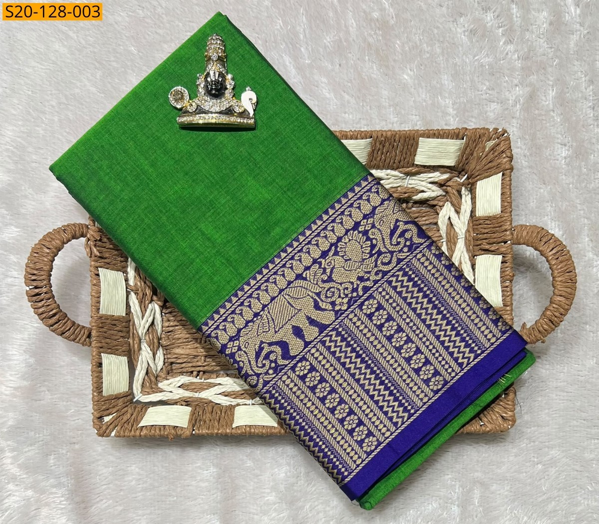 Green Traditional Narayanpet Saree