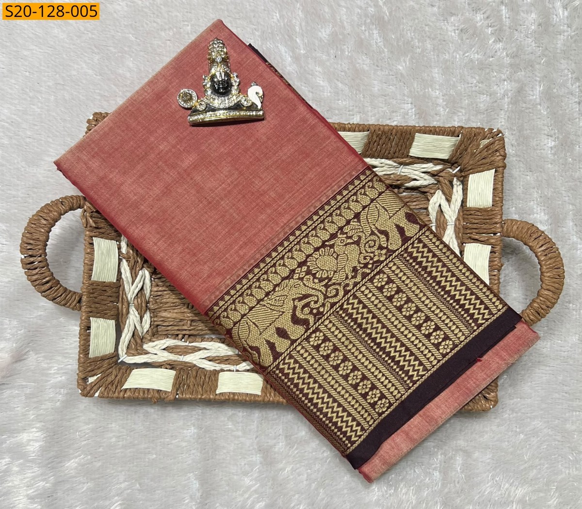Pink Traditional Narayanpet Saree