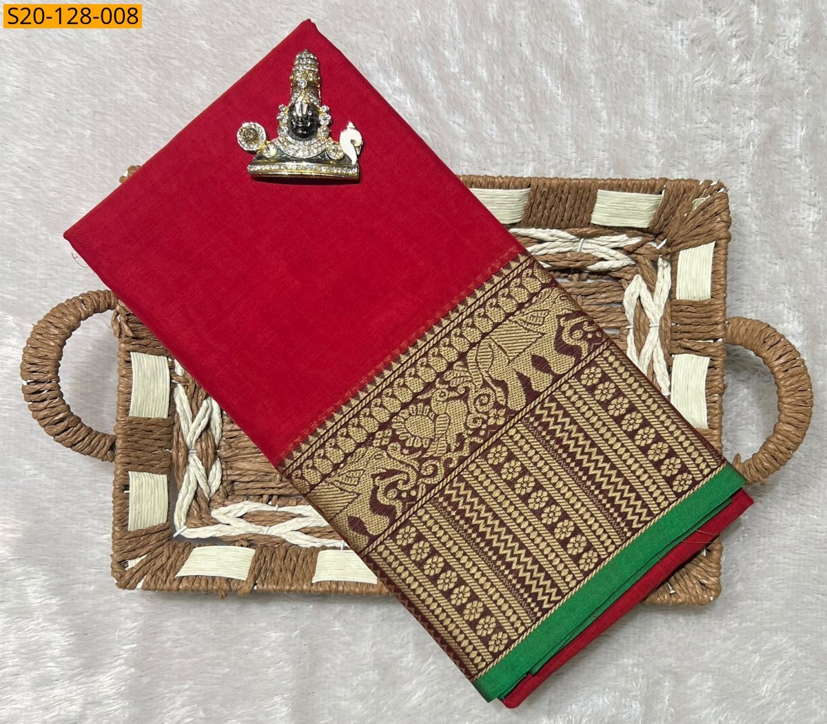 Red Traditional Narayanpet Saree
