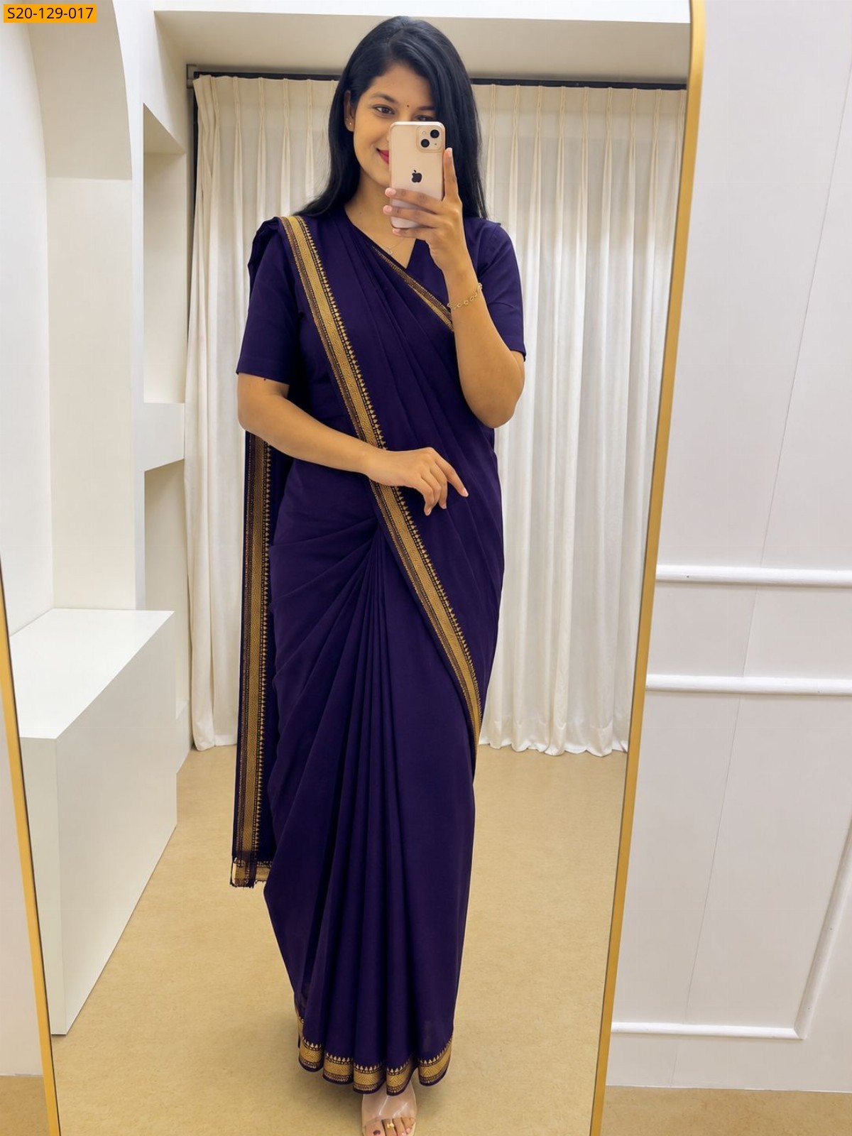Narayanpet soft cotton sarees - Navy