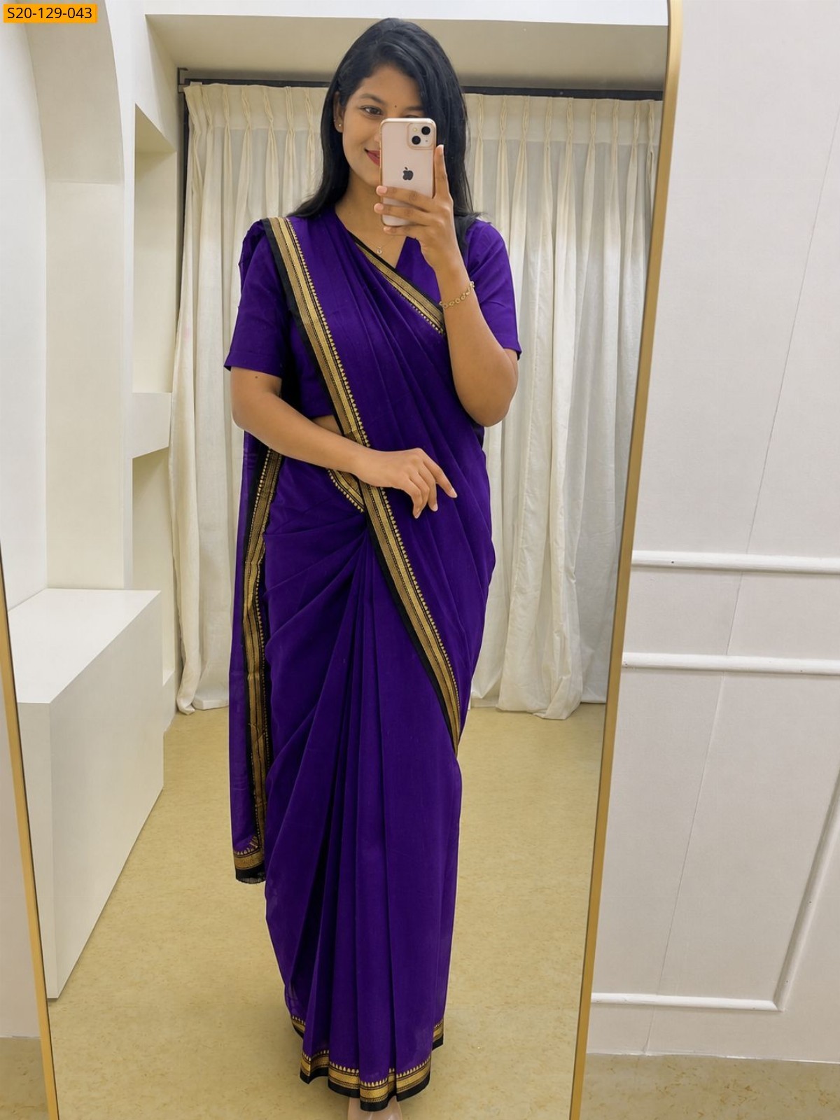 Purple Narayanpet soft cotton sarees