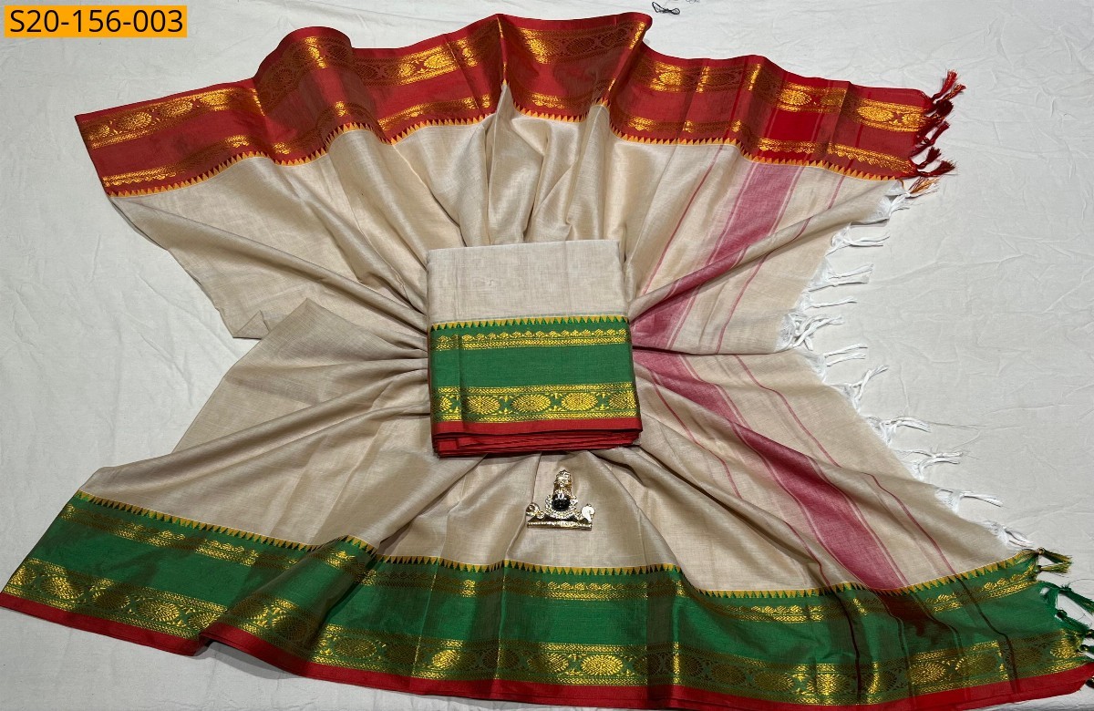Half white Traditional handwoven narayanpet material